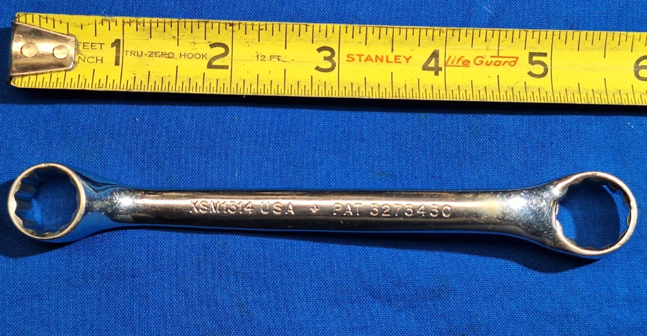 Old Logo Snap-On XSM1314 6″ long Metric 13mm-14mm 12pt short box wrench
