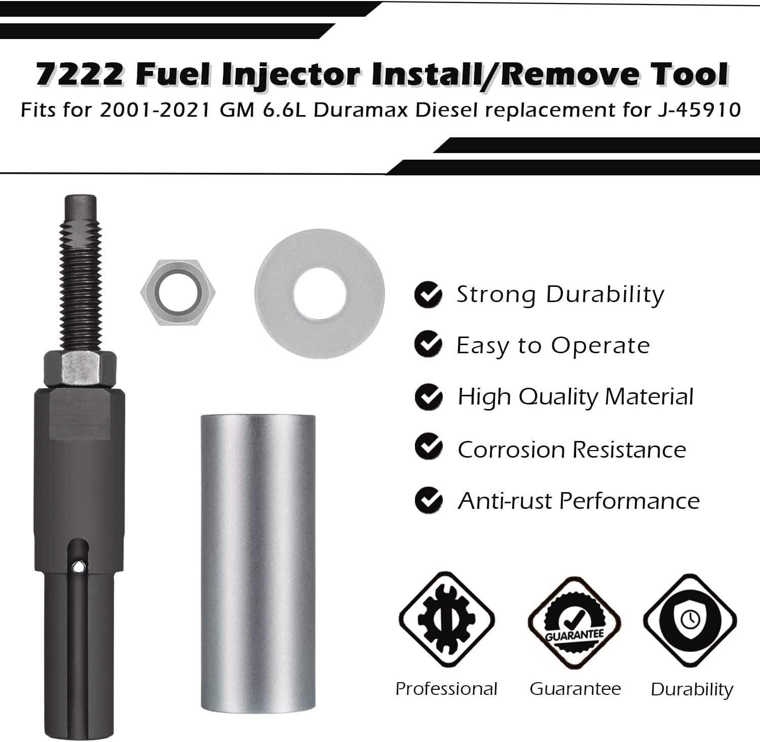 7222 Injector Tube Remover Installer Kit for GM 6.6L Duramax Diesel J-45910