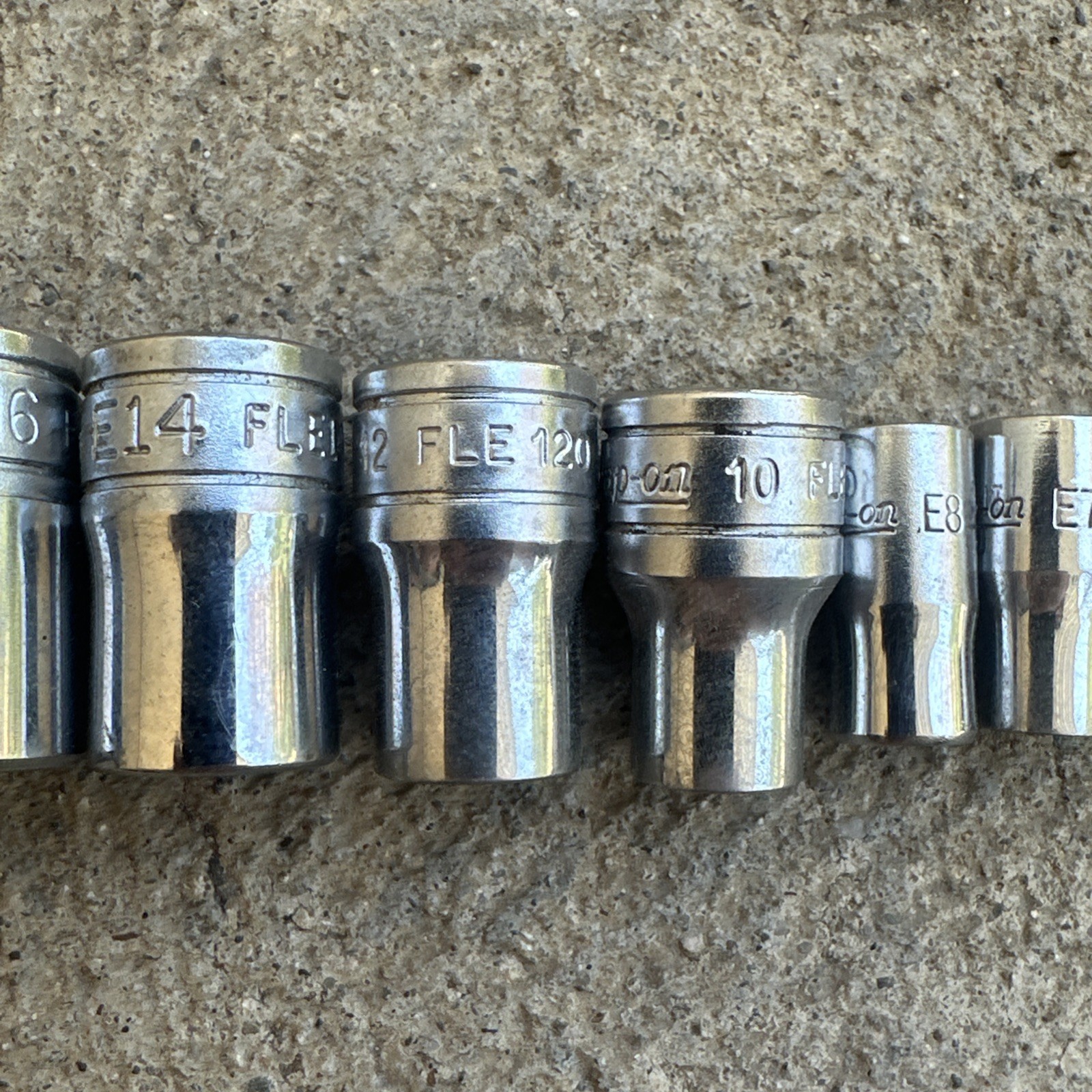 SNAP ON FLE160 8-Piece Combination Drive TORX® Shallow Socket Set (E5–E16) USA