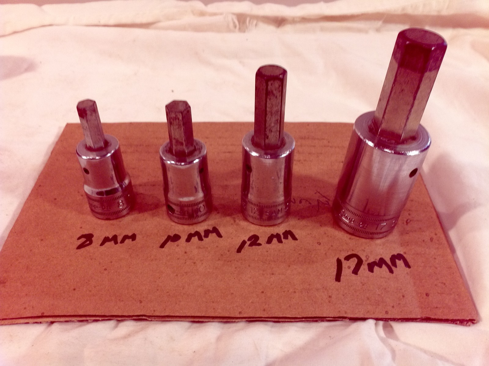 Set of 3 Snap-On Metric Hex Sockets 1/2″Dr SAM12A 12mm FAM10B 10mm FAM8A 8mm17mm