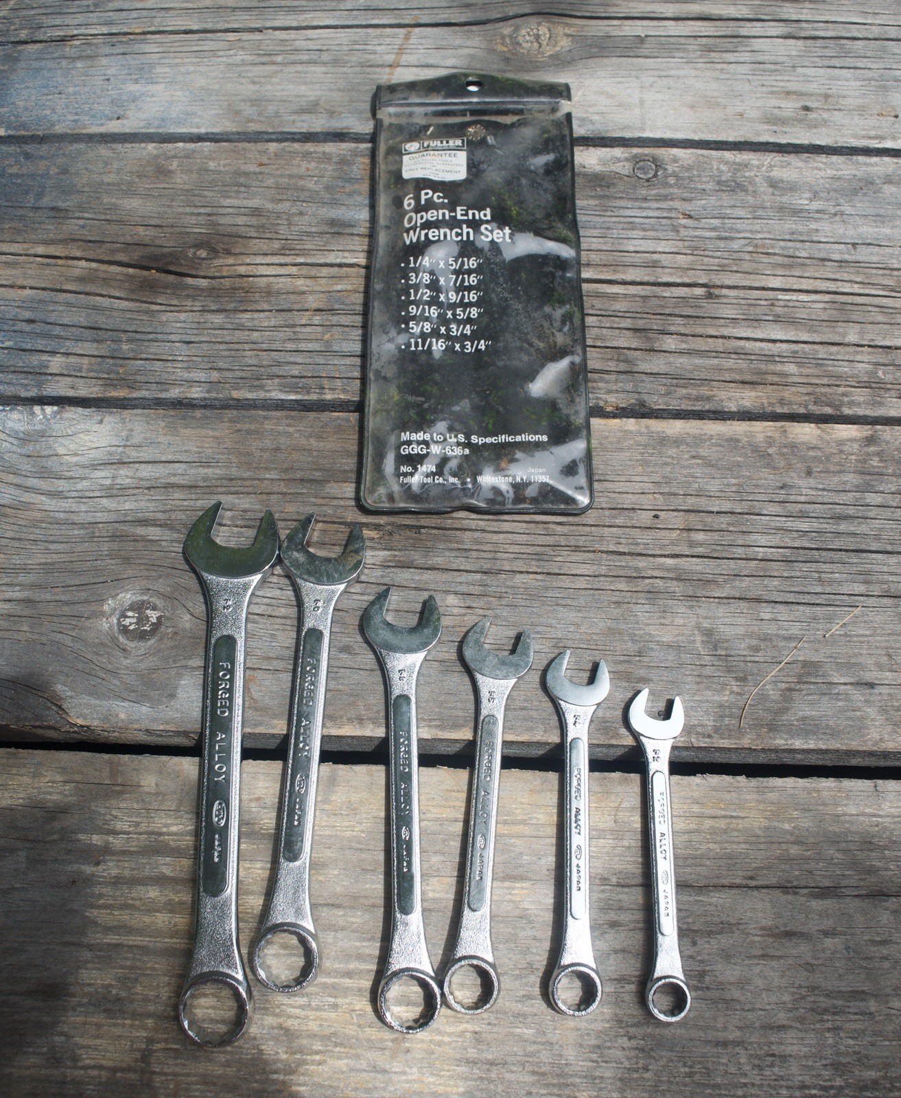 VINTAGE FULLER STANDARD OPEN END 6 PIECE WRENCH SET # 1474 NEW IN ORIGINAL POUCH