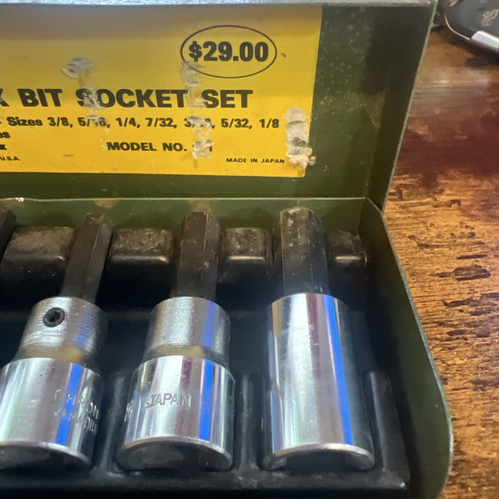Vintage 1981 Pittsburgh Forge 11-piece 3/8 Drive SAE Hex Bit Socket Set