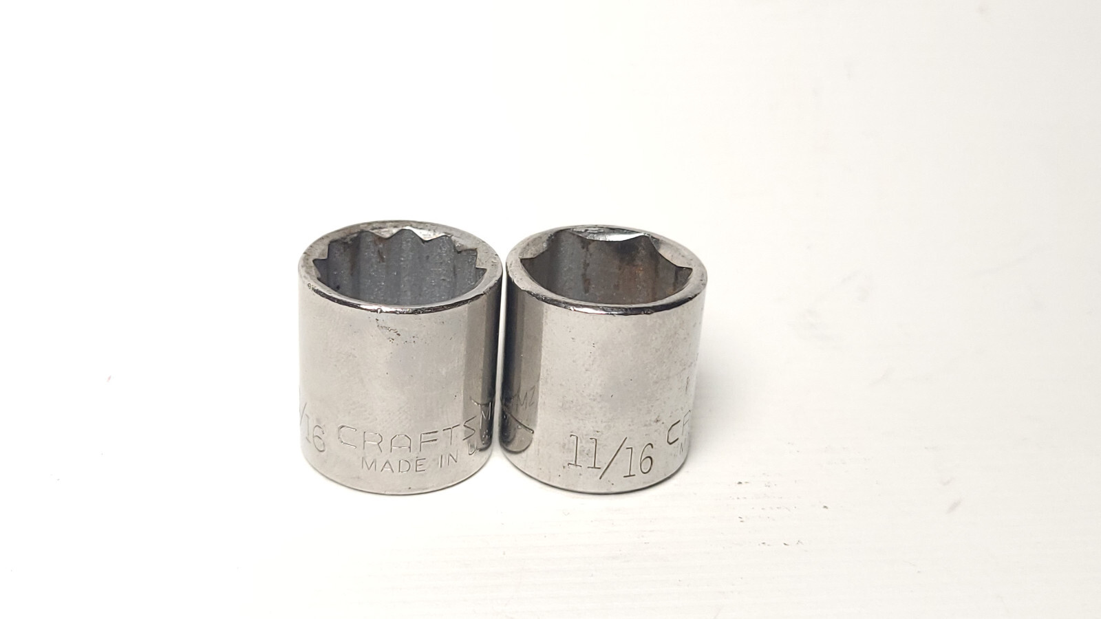 Craftsman sockets 11/16″ 6pt 12pt 3/8″ drive 44336 43006 1″ long lot of 2