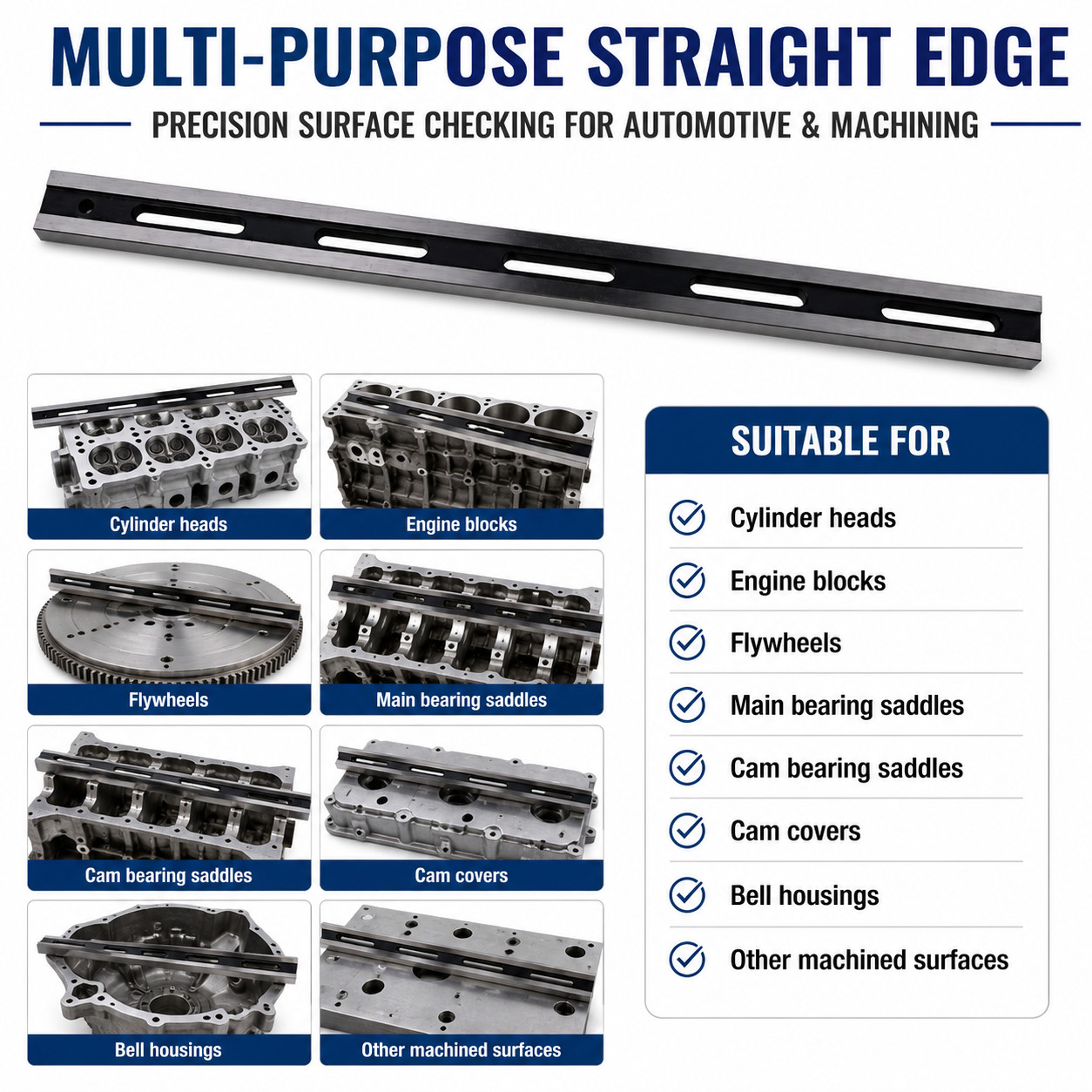 23.6 Inch Precision Straight Edge Tool Cylinder Head Engine Block Flatness Check