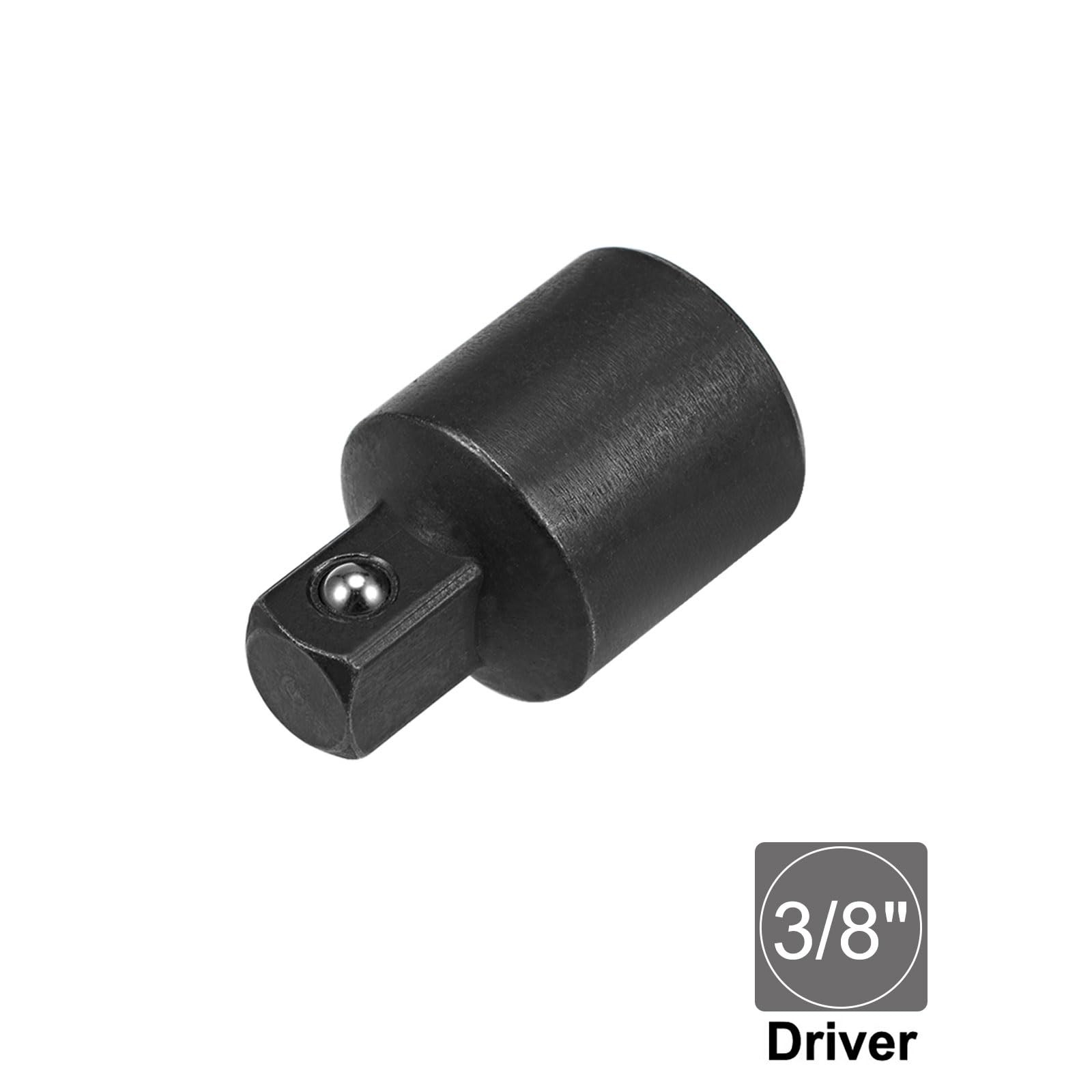uxcell 1/2 Inch Drive F x 3/8 Inch M Socket Reducer Female to Male Cr-V Black