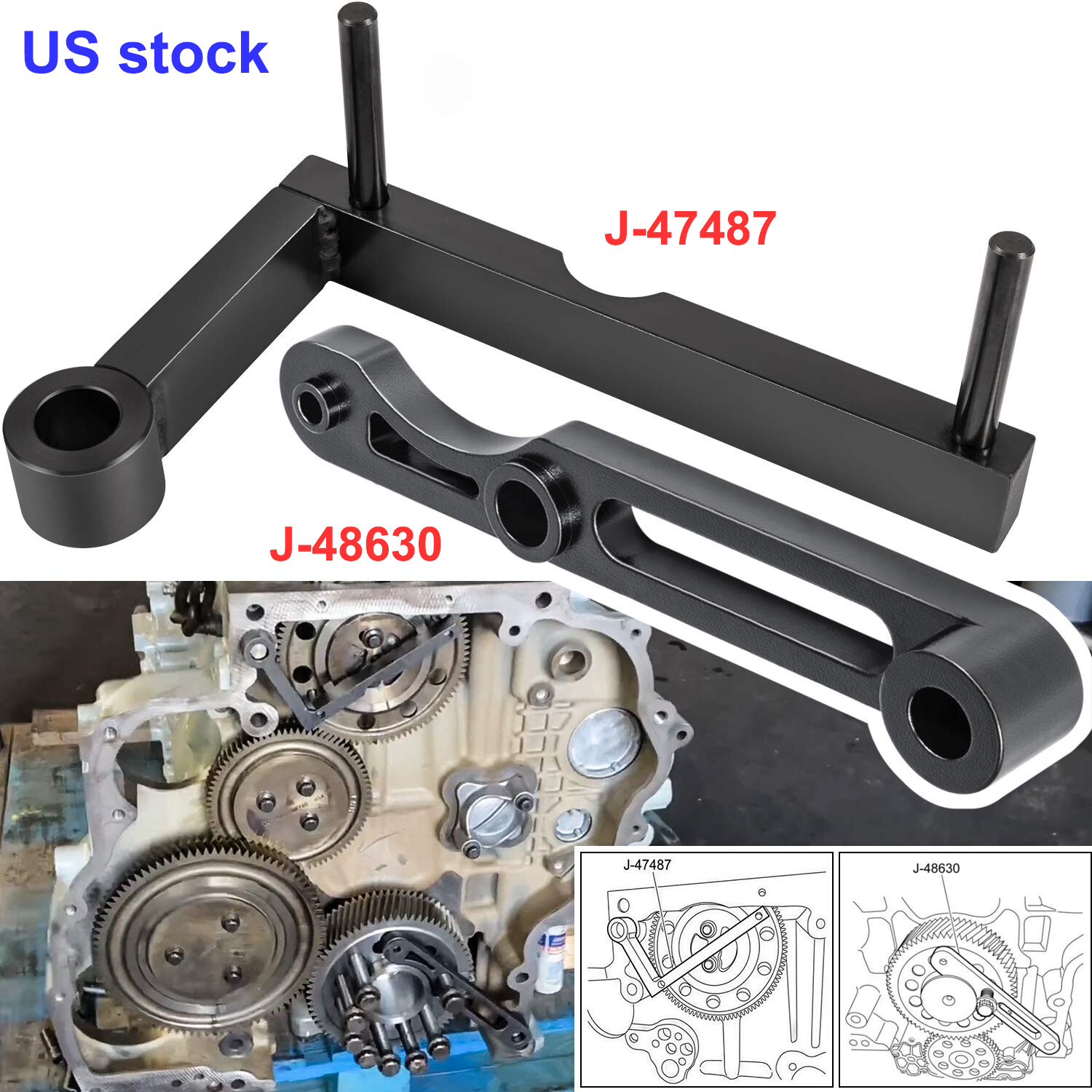 J-47487 Idler 3 Cantilever Tool+J-48630 Crankshaft TDC Locating Tool For Detroit