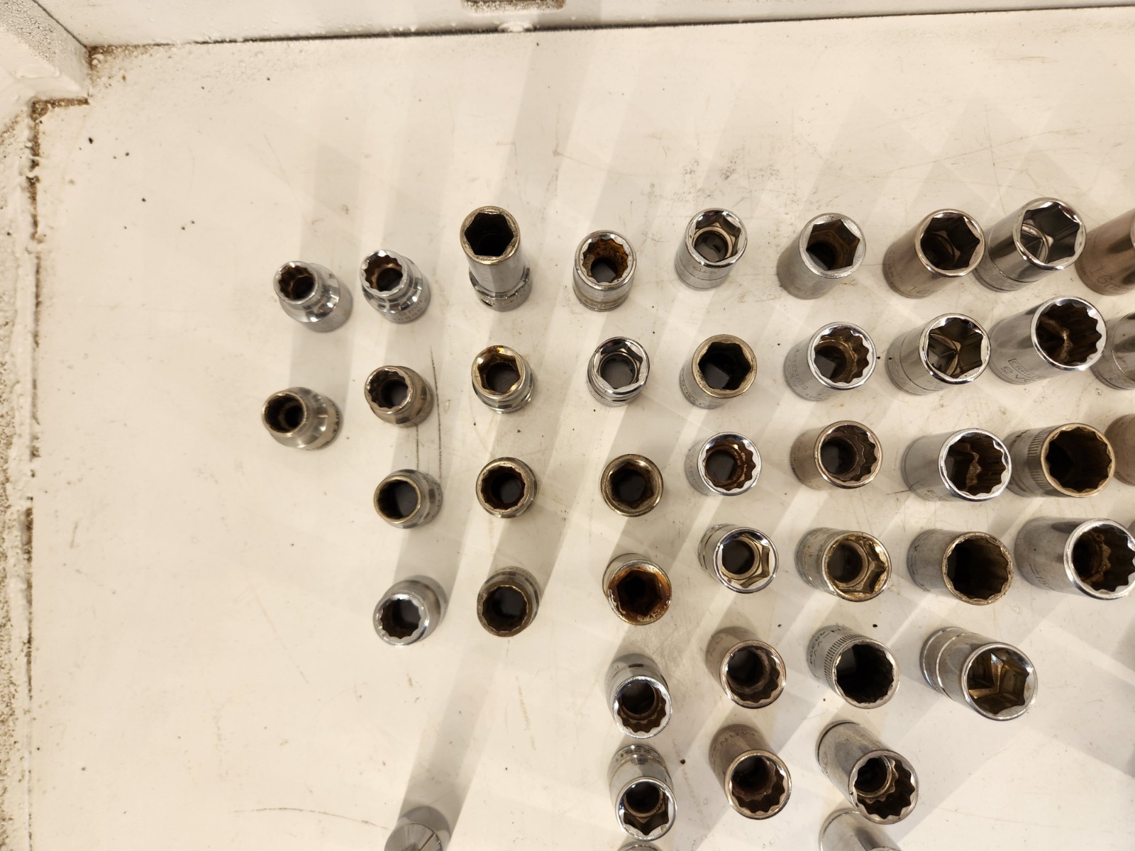 60 Piece Lot Metric Mostly Craftsman & Husky 3/8 Shallow Socket Set SEE PHOTOS