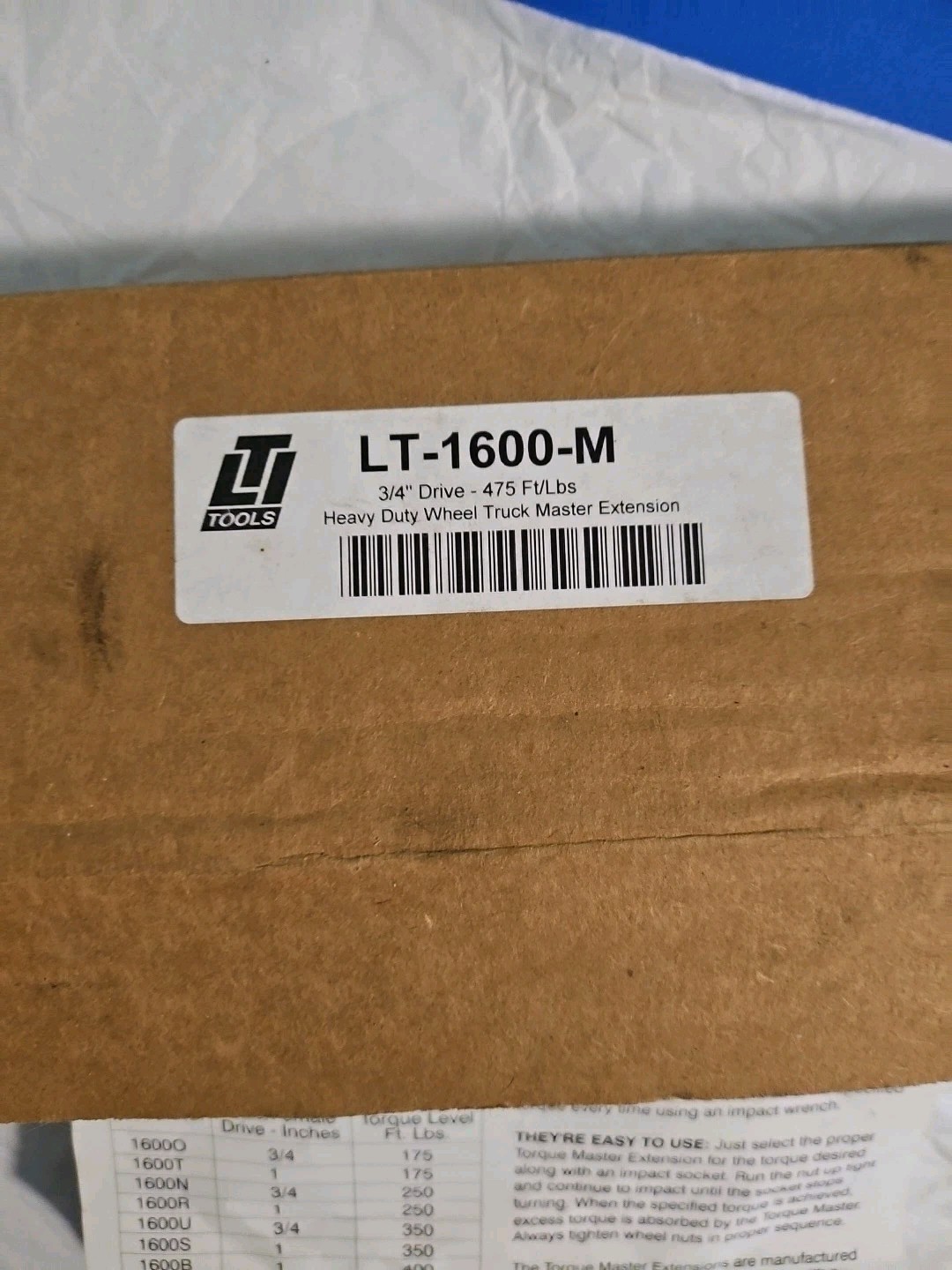 Heavy Duty Wheel Truck Master Torque 3/4 Drive Extension LT 1600 M Yellow