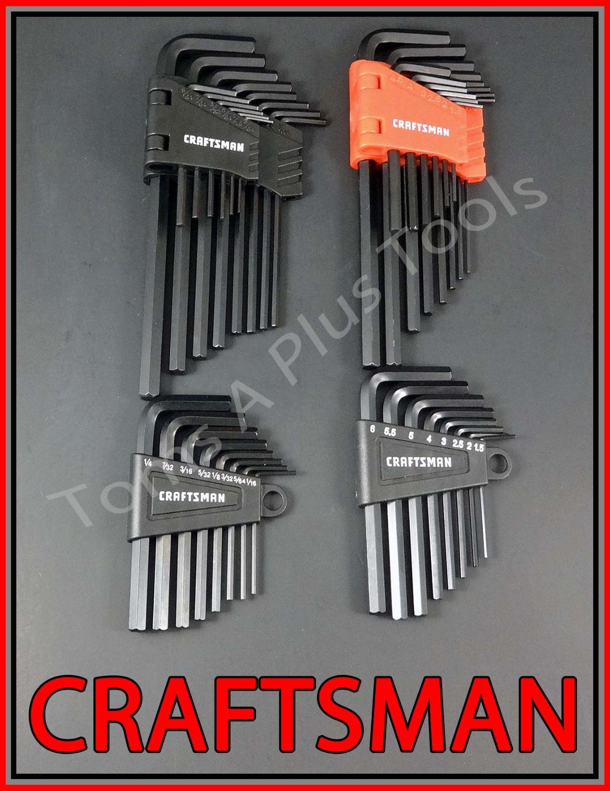 CRAFTSMAN HAND TOOLS 44pc SAE & METRIC MM Allen Short & Long Hex Key wrench set
