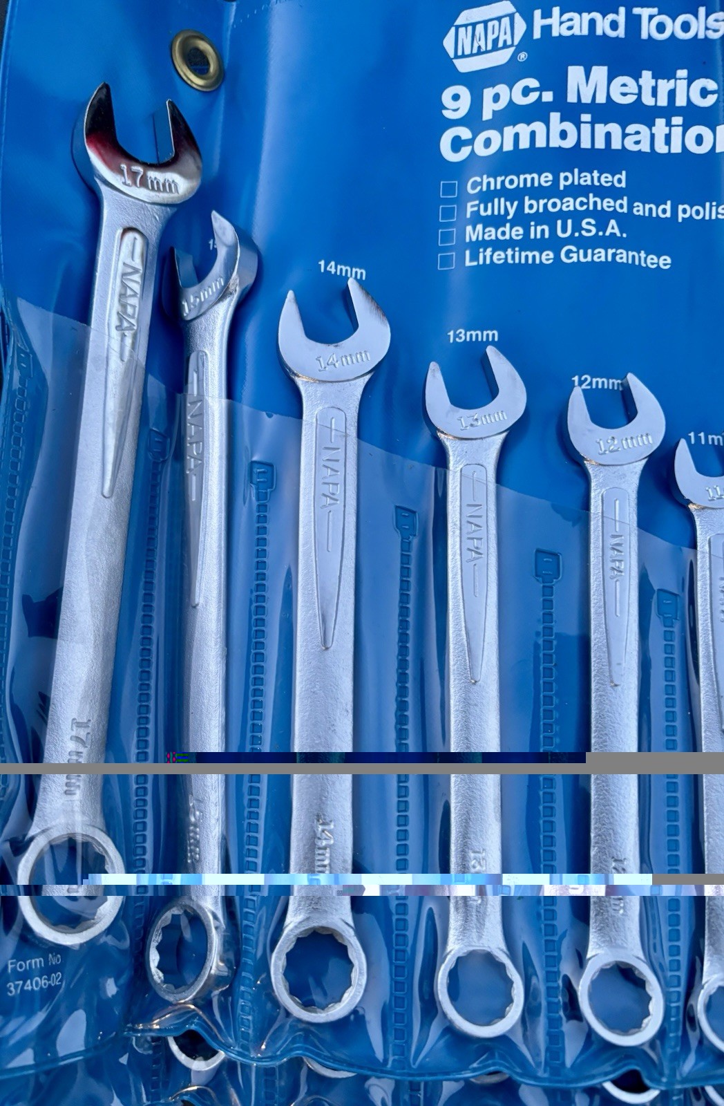 9 Pc Napa #1204M Wrench Set Broached and Polished Made In USA