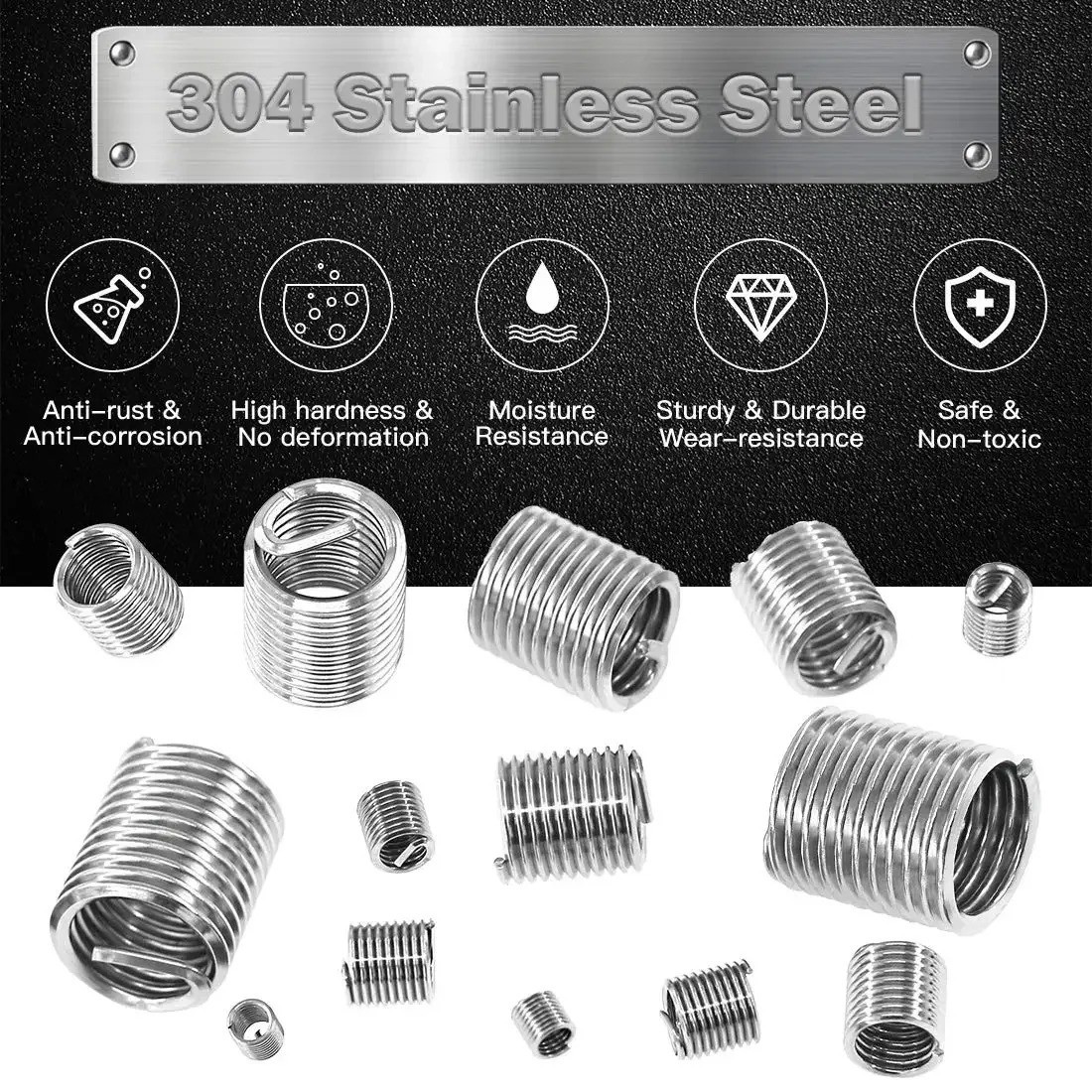 Screw Sleeve Set – 60Pcs Stainless Steel Thread Inserts for Repair
