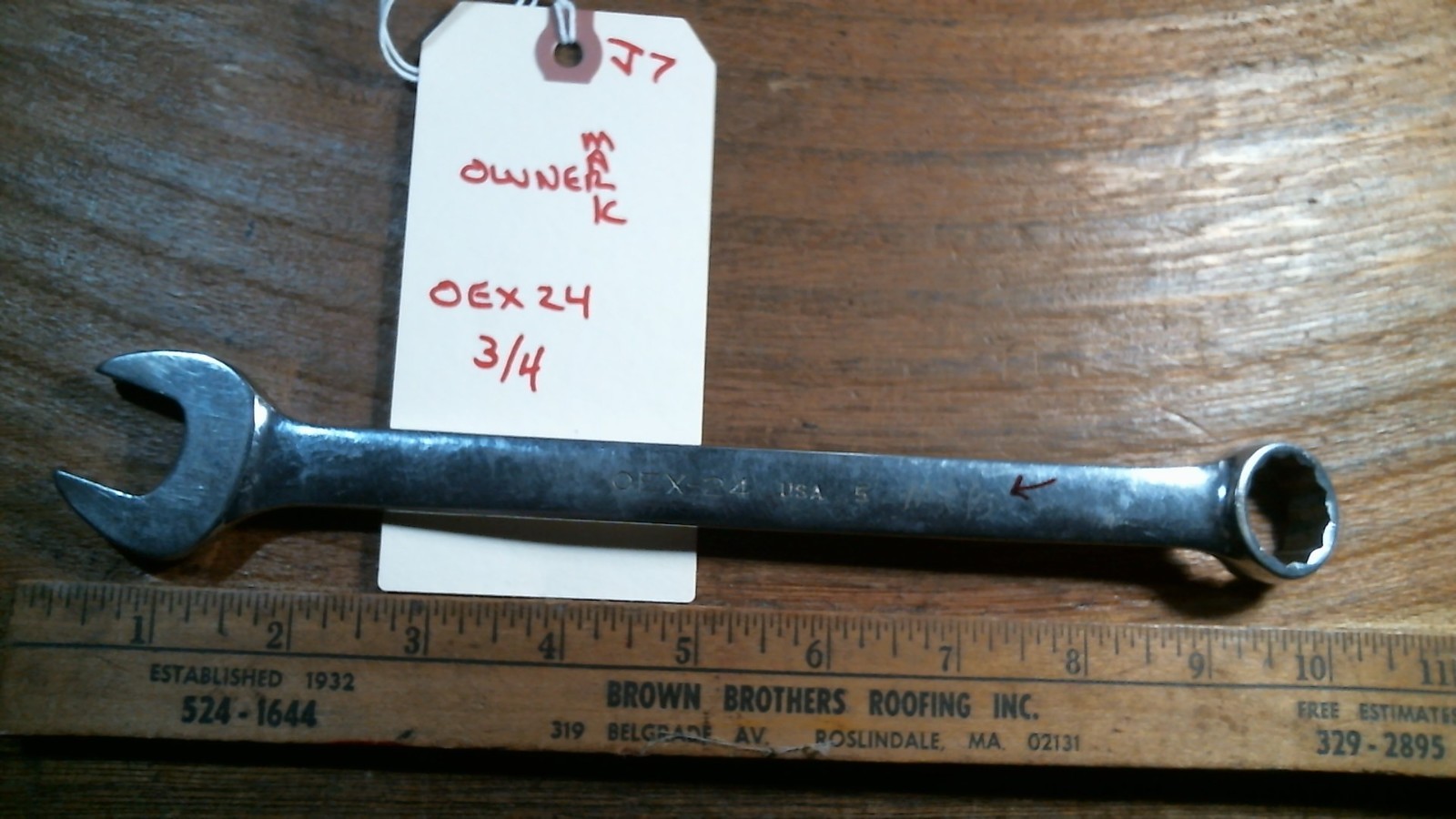 J7 Snap-on Tools 0EX24 3/4in 12pt Wrench Under Lined Logo OWNER MARK