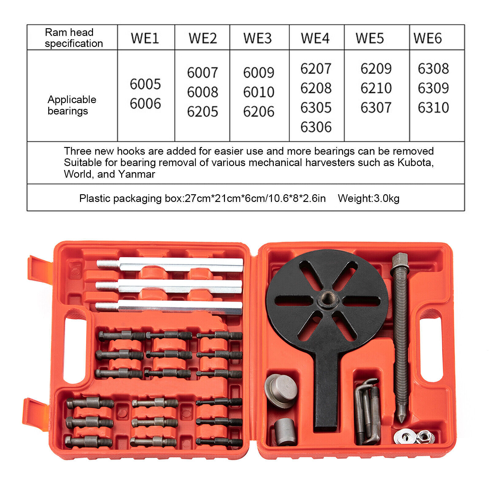 Bearing Disassembly Puller Inner Hole Puller Removal Tool Three-jaw Set NEW USA