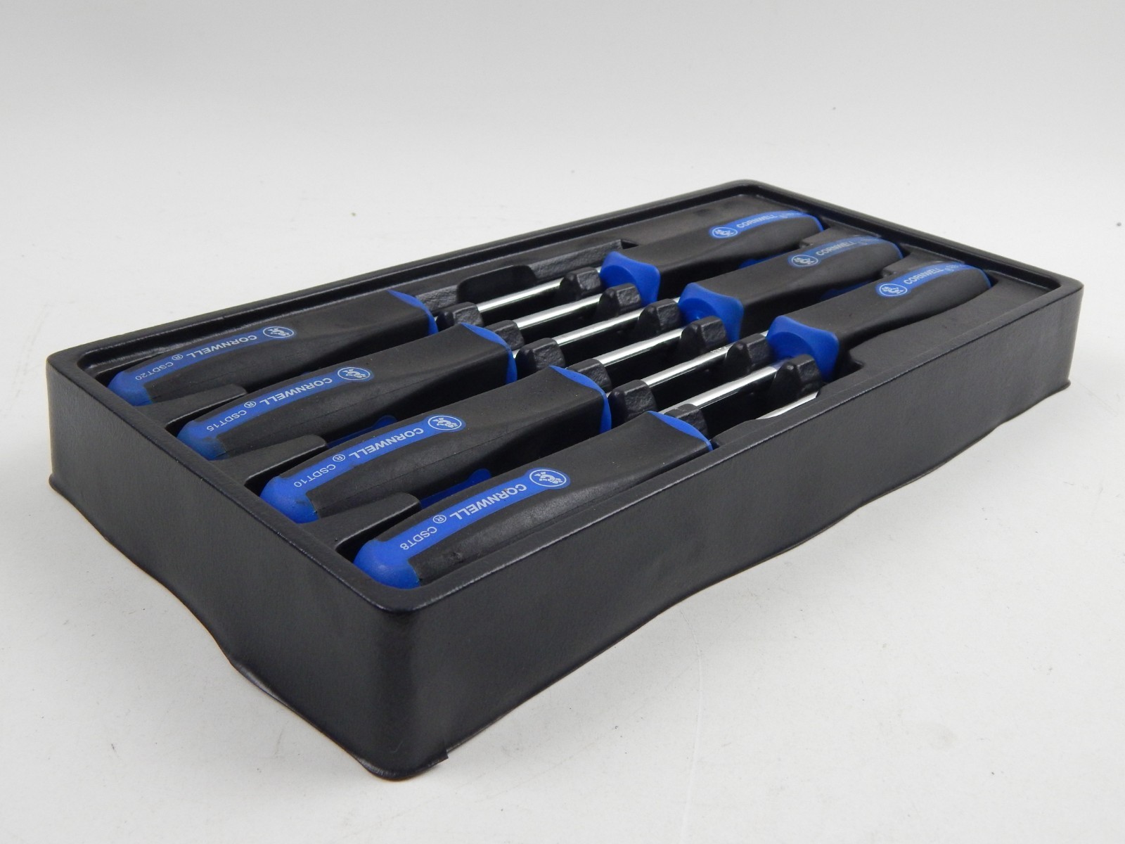 Cornwell Tools CSD7S 7pc Star Torx Screwdrivers Set T8-T30 Blue & Black w/ Tray