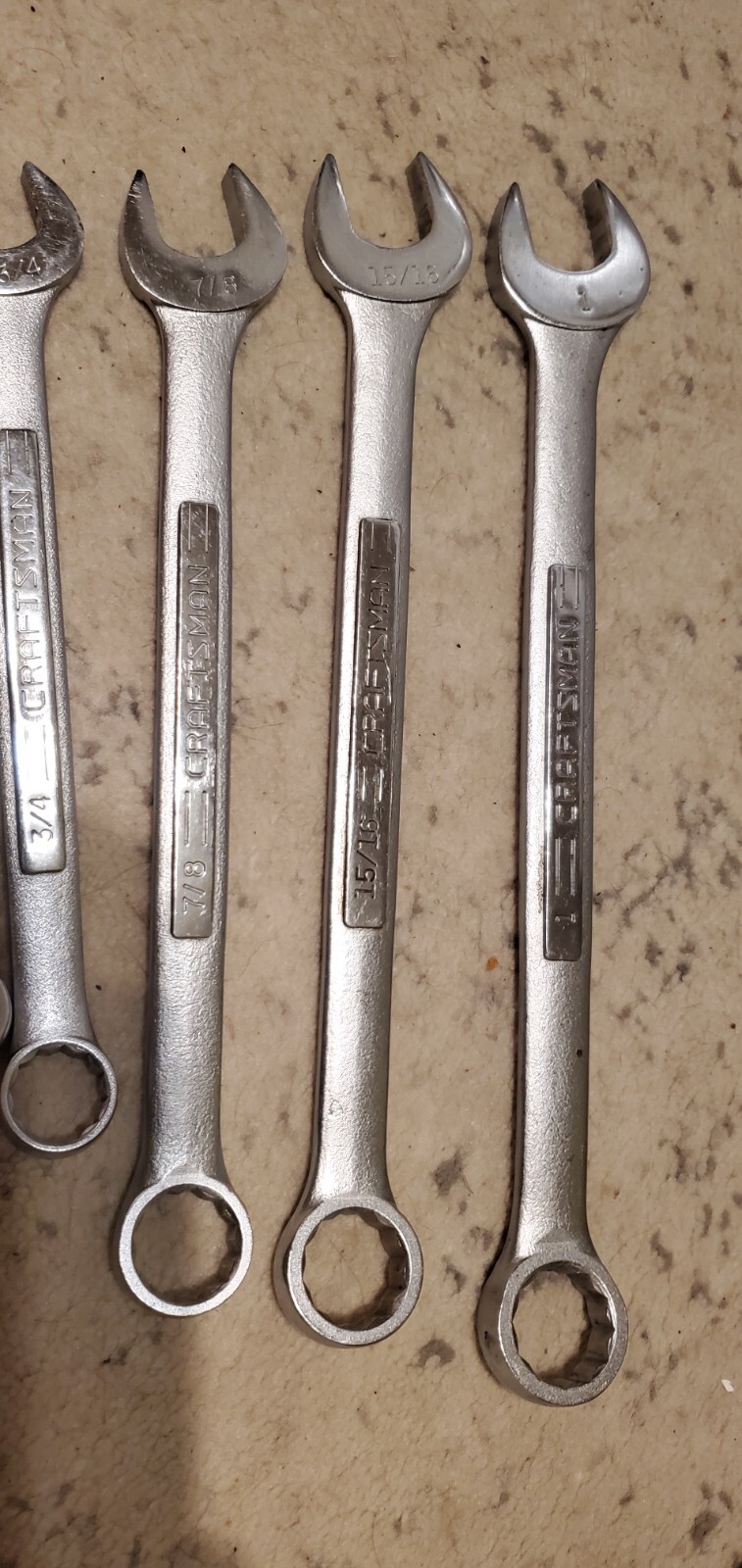 Craftsman Wrenches 44 Series Made In The Usa 1″-15/16-7/8-3/4-11/16-5/8-9/16-1/2
