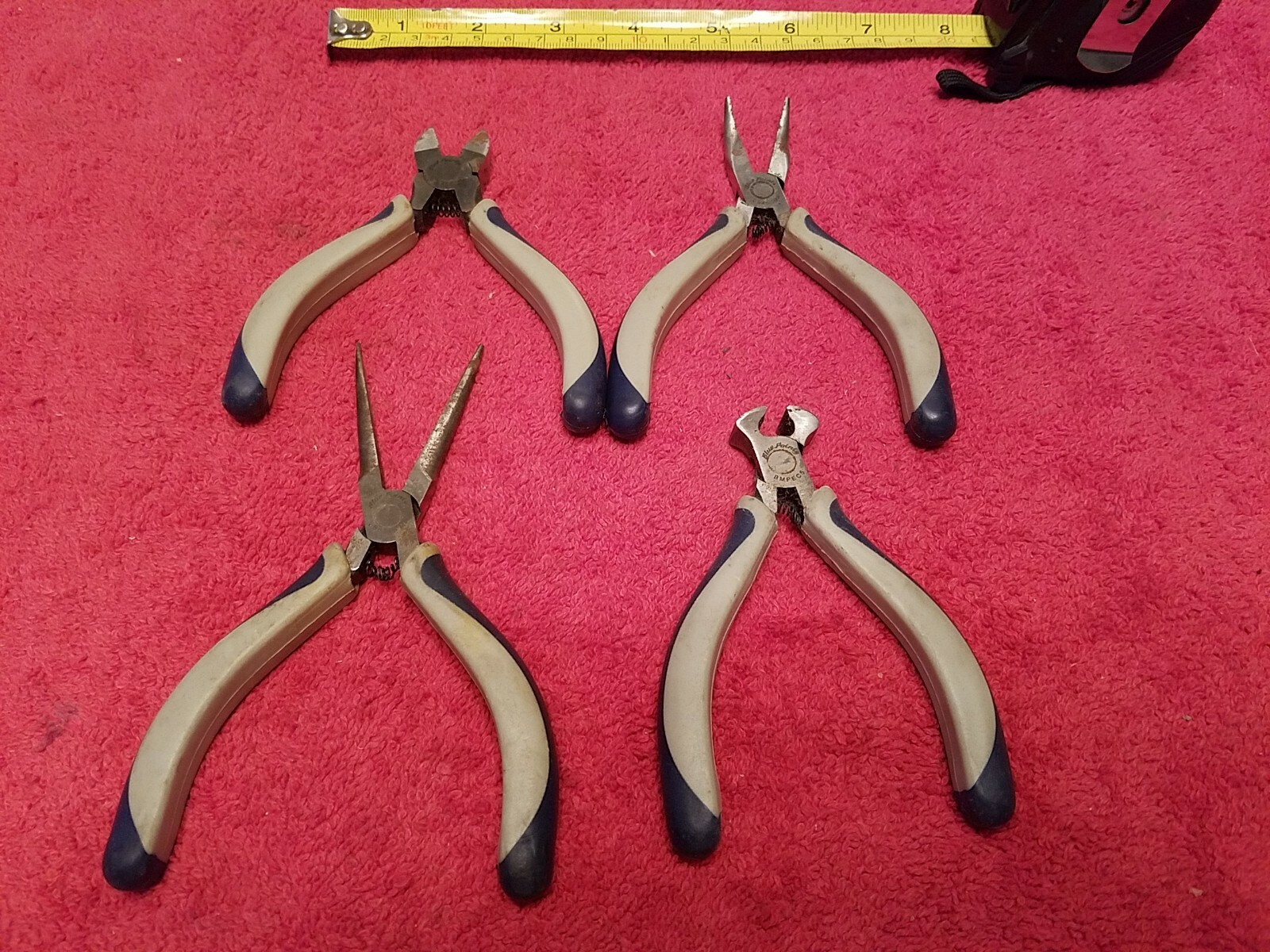 BLUE POINT BY SNAP ON MINI PLIERS SET 4 PIECE BLUE GRAY