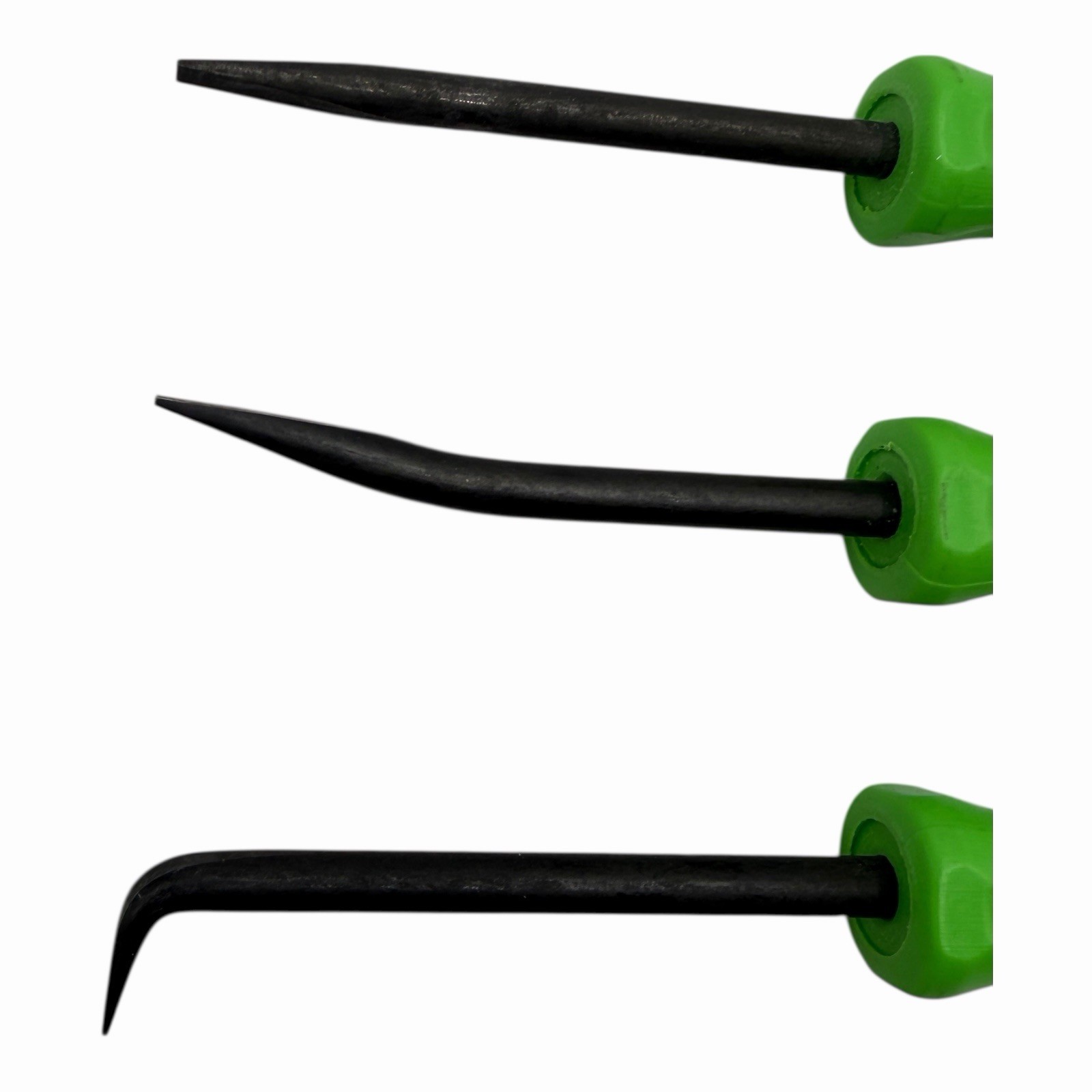 Snap On Tools Mini Pocket Pry Bar Set 3 piece Green 5 inch Straight Bent 90