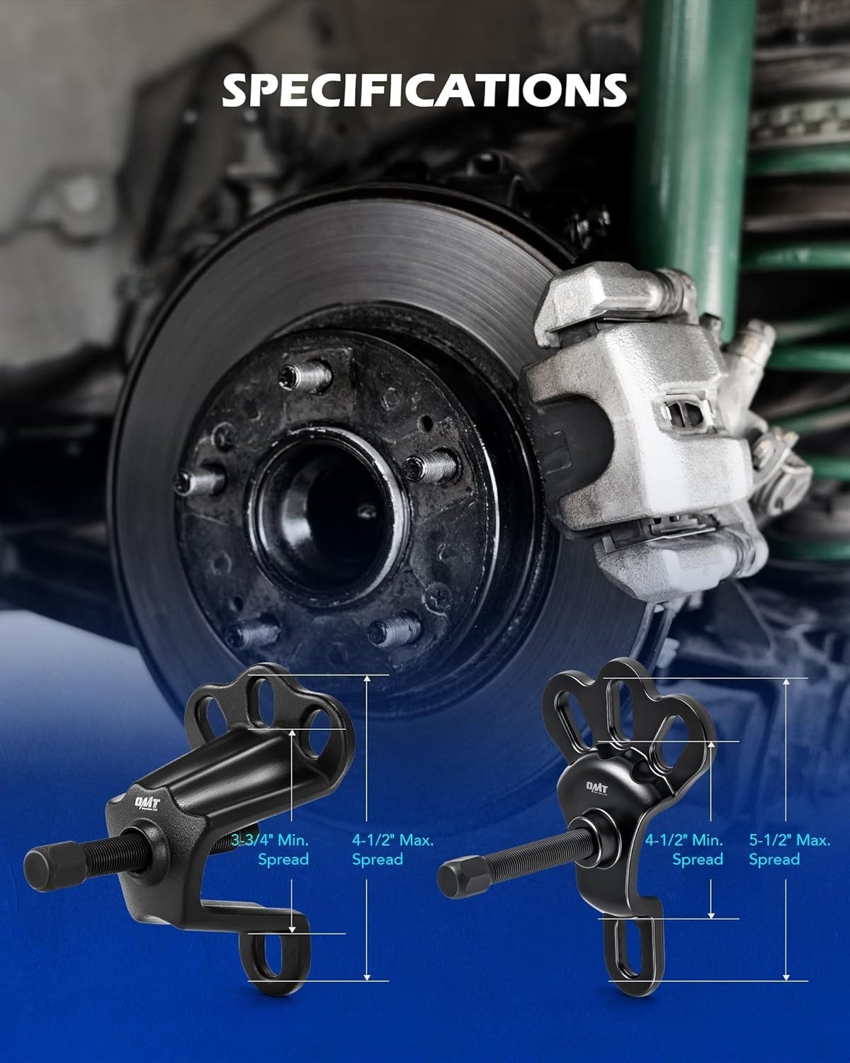 Universal Front Wheel Set for 3-3/4 to 4-1/2 Inch IDs, Rear Axle Puller Kit f…
