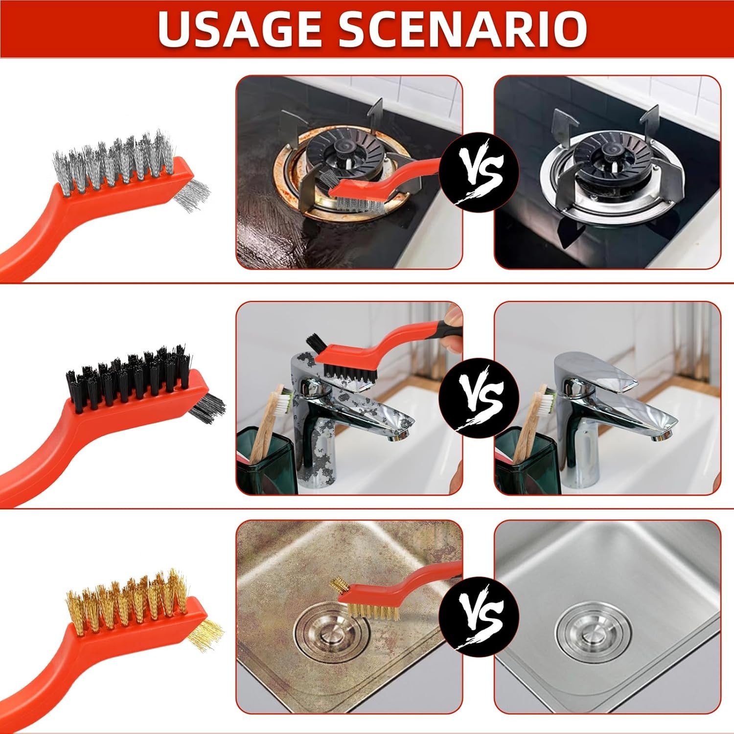 3pcs Wire Brushes for Cleaning Rust, Upgrade Brush Set -…