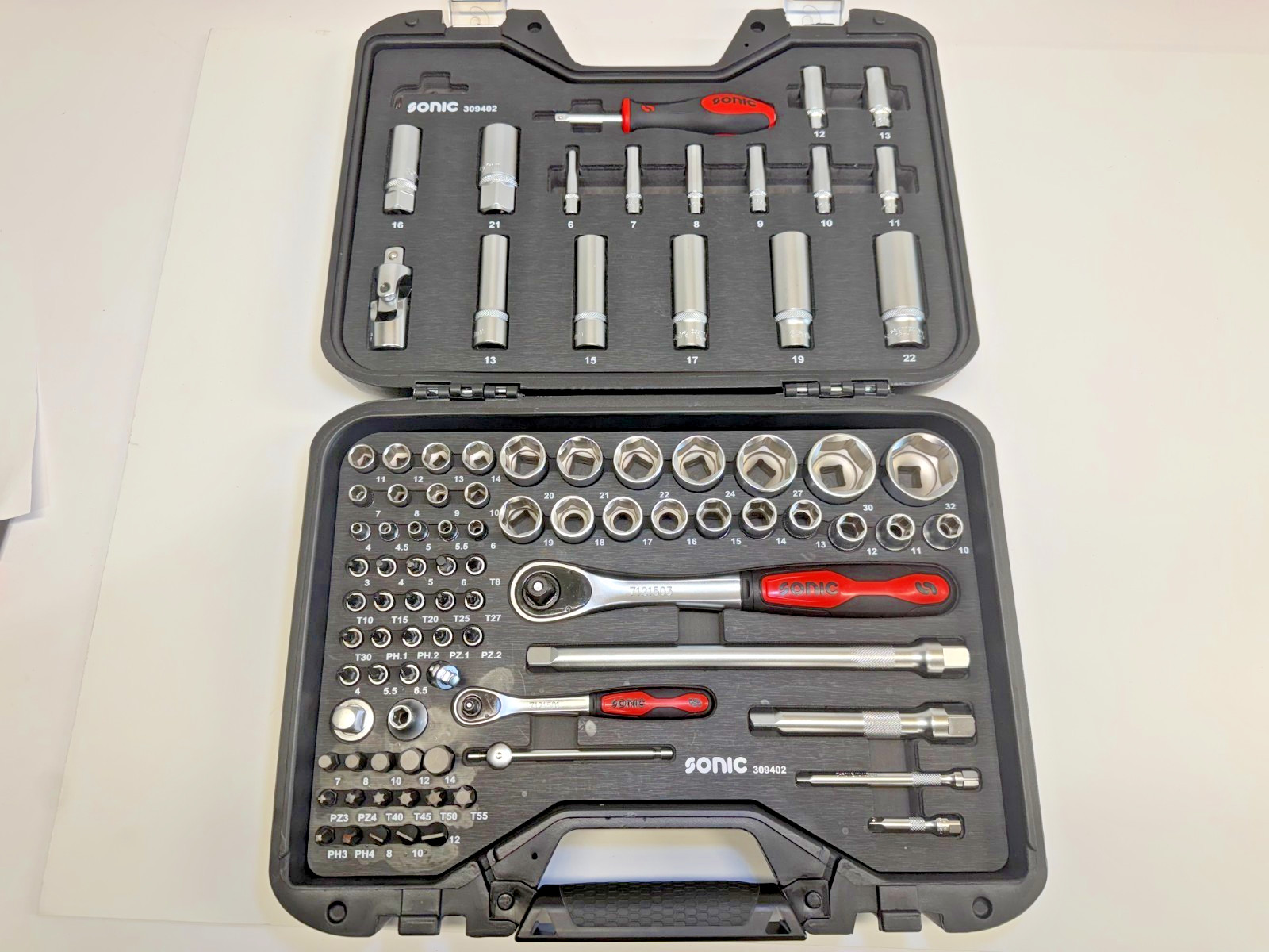 Sonic Tools NEW 94PC General Service Set MCS COMBO 1/4″ & 1/2″ Drive with CASE!