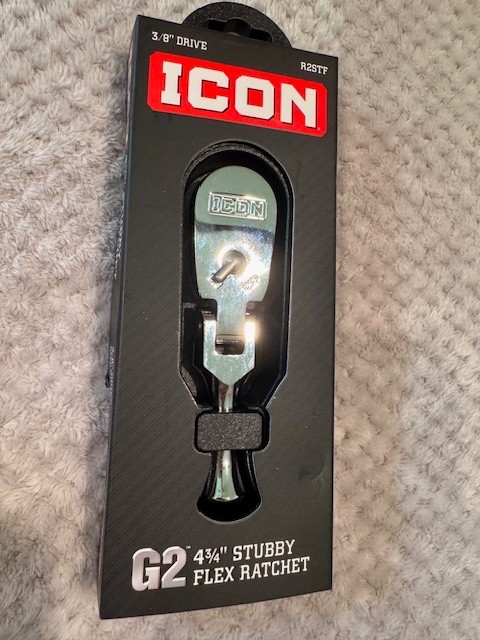 NEW ICON G2 3/8 in. Drive, 4-3/4 in. Stubby Flex Ratchet R2STF 70425, SEALED