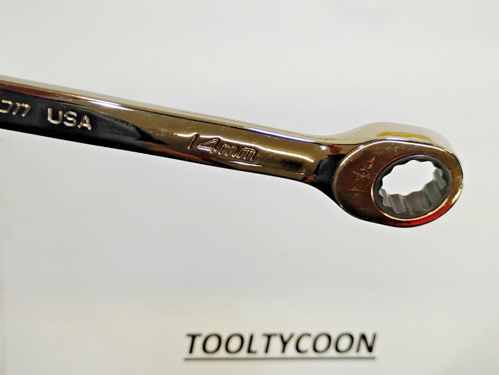 Snap-on Tools NEW 14mm Metric 0° Non-Reversing Ratcheting Combo Wrench SOXRM14A