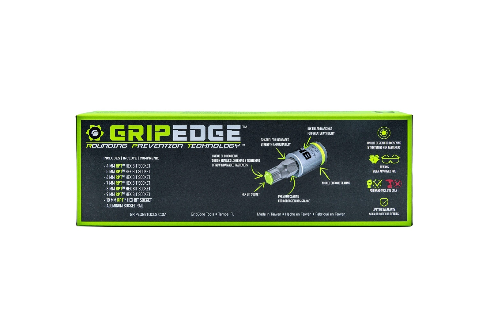 GRIPEDGE HEX Bit Socket Set | 7-PC – 3/8» Drive Short SAE RPT Hex Driver Set…