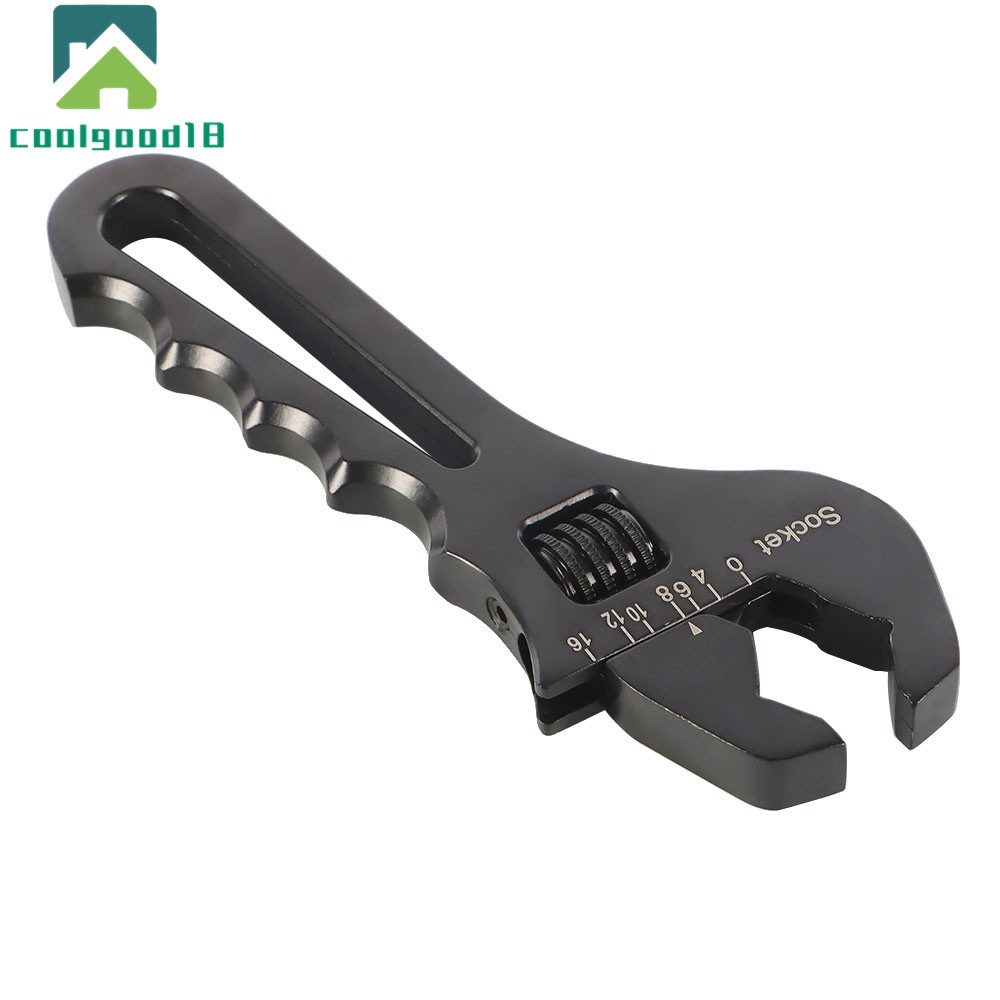 Adjustable Wrench Black Aluminum Tool Spanner for Hose End Fitting 3AN-16AN
