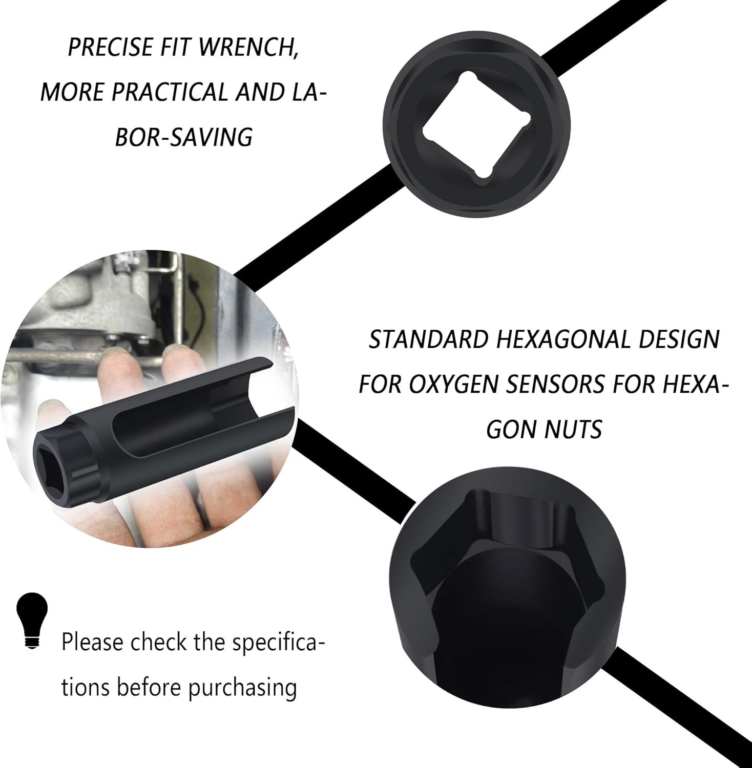 7/8″ Oxygen Sensor Socket O2 Removal Tool for Automotive Installation & Repair