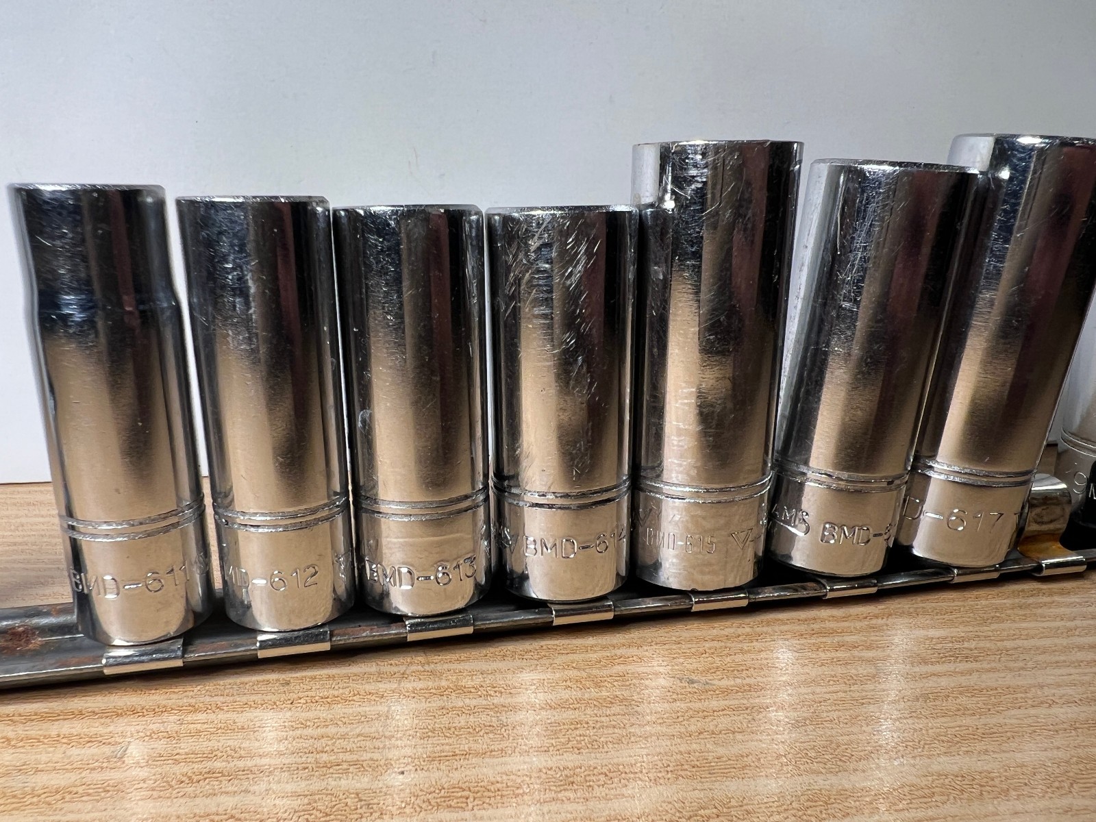 Vintage 1970s Vulcan Williams BMD Deep Metric Socket Set 3/8 Drive USA 9pc