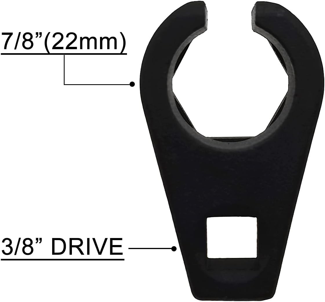 7/8 Inch and 22mm Offset Oxygen Sensor Socket Wrench Removal Tool 3/8 Inch Drive