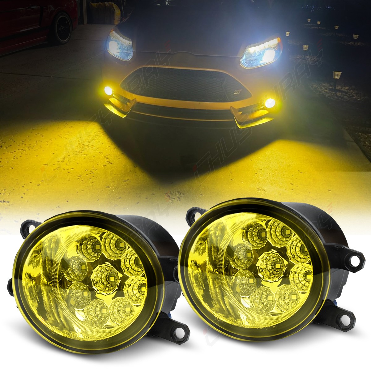 2*Bumper Fog Lights Lamp Kit For Toyota Yaris Sedan 2007 2008 2009 2010 2011