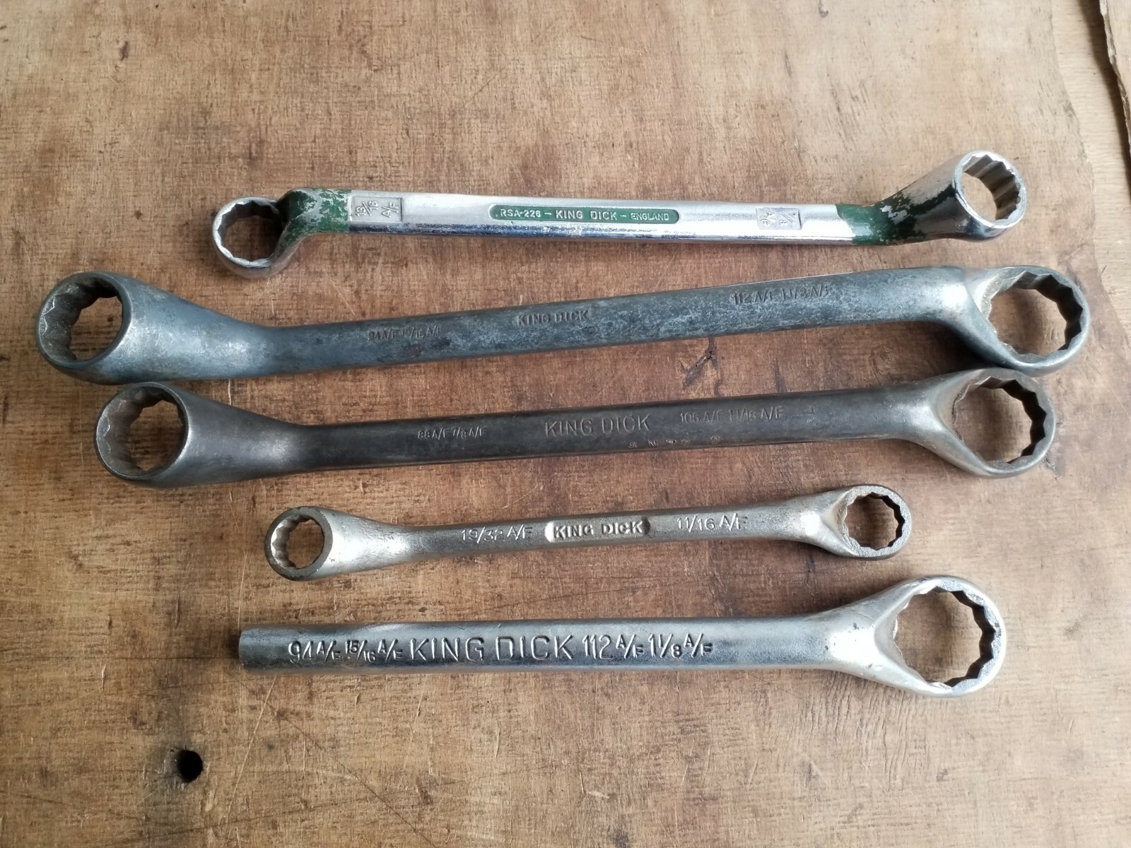 Vintage King Dick AF Ring spanners Classic Car Mechanic Bike Lot No 296