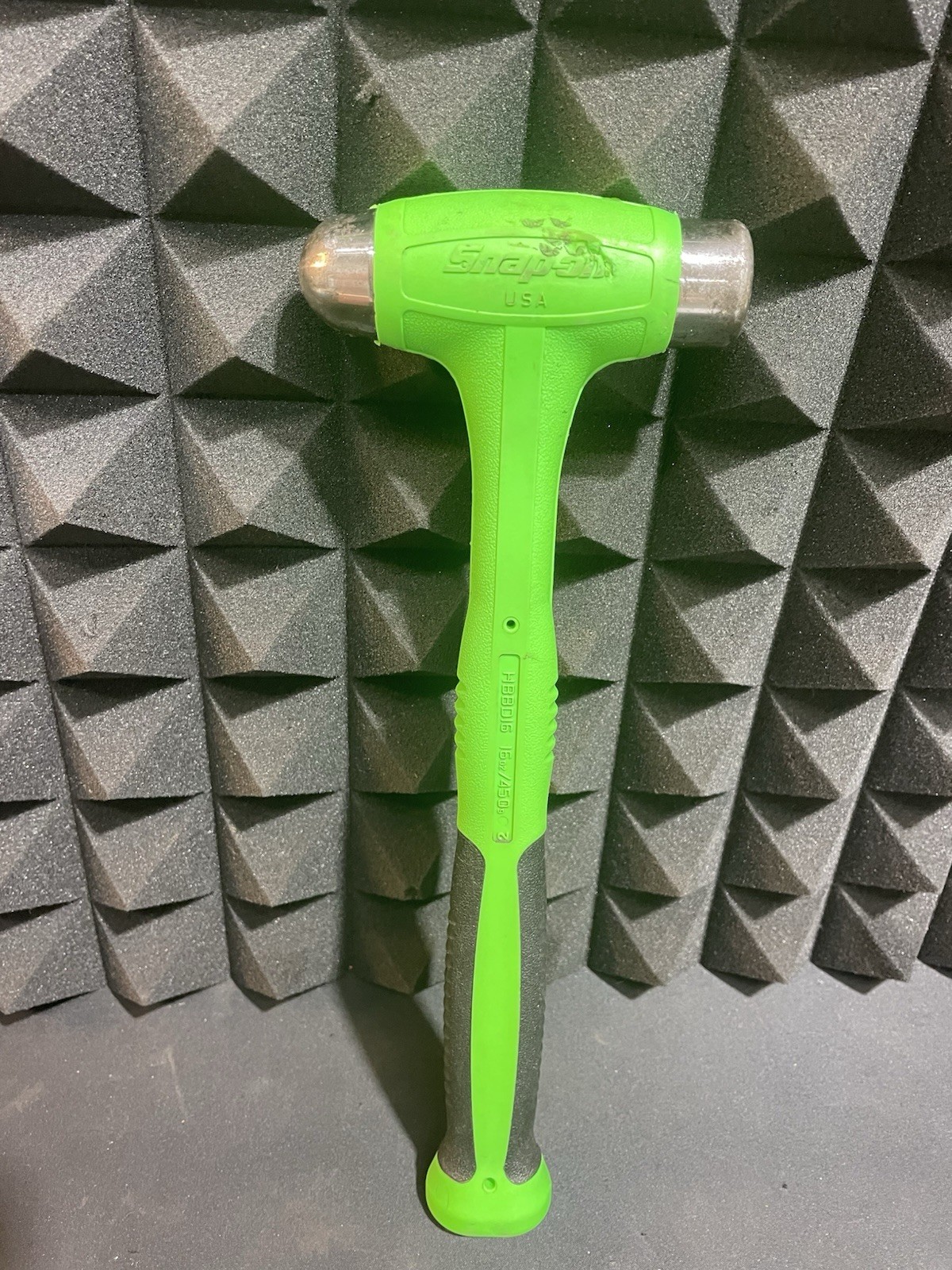 Snap-on HBBD16 16 oz Soft Grip Dead Blow Ball Peen Hammer Green
