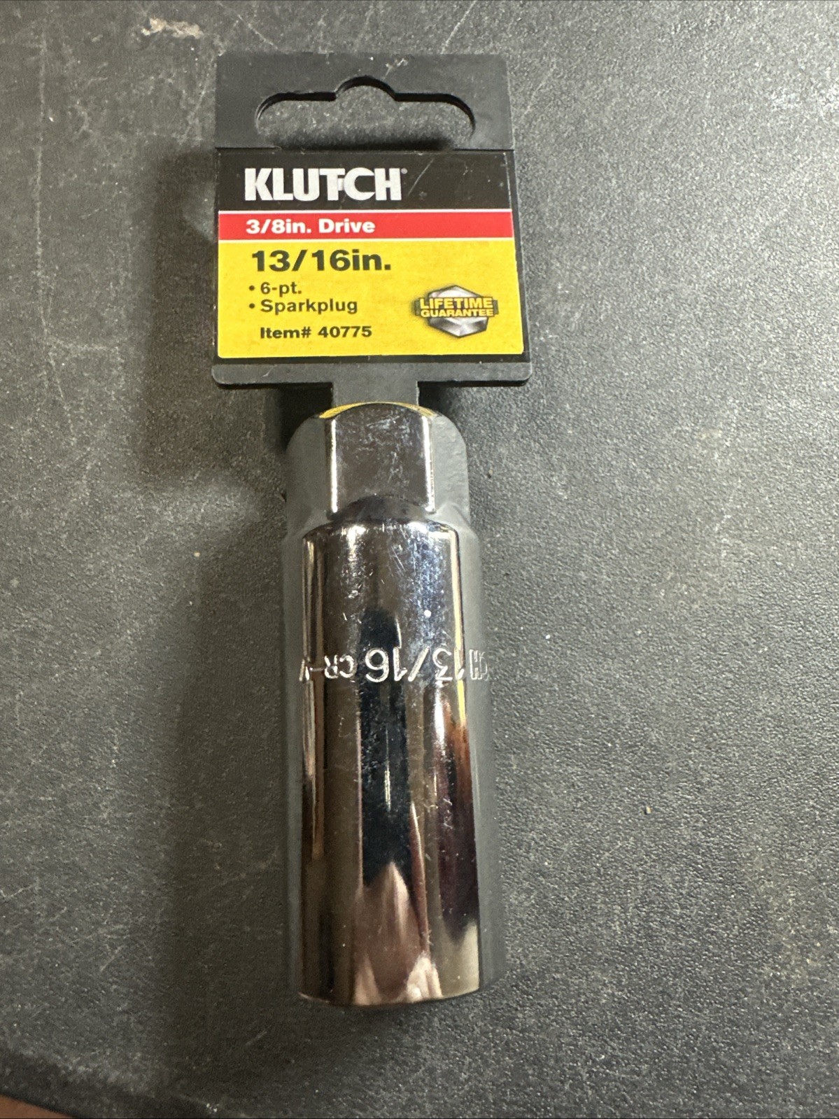 Klutch Deep Socket, SAE, 13/16in Spark plug 3/8”Drive