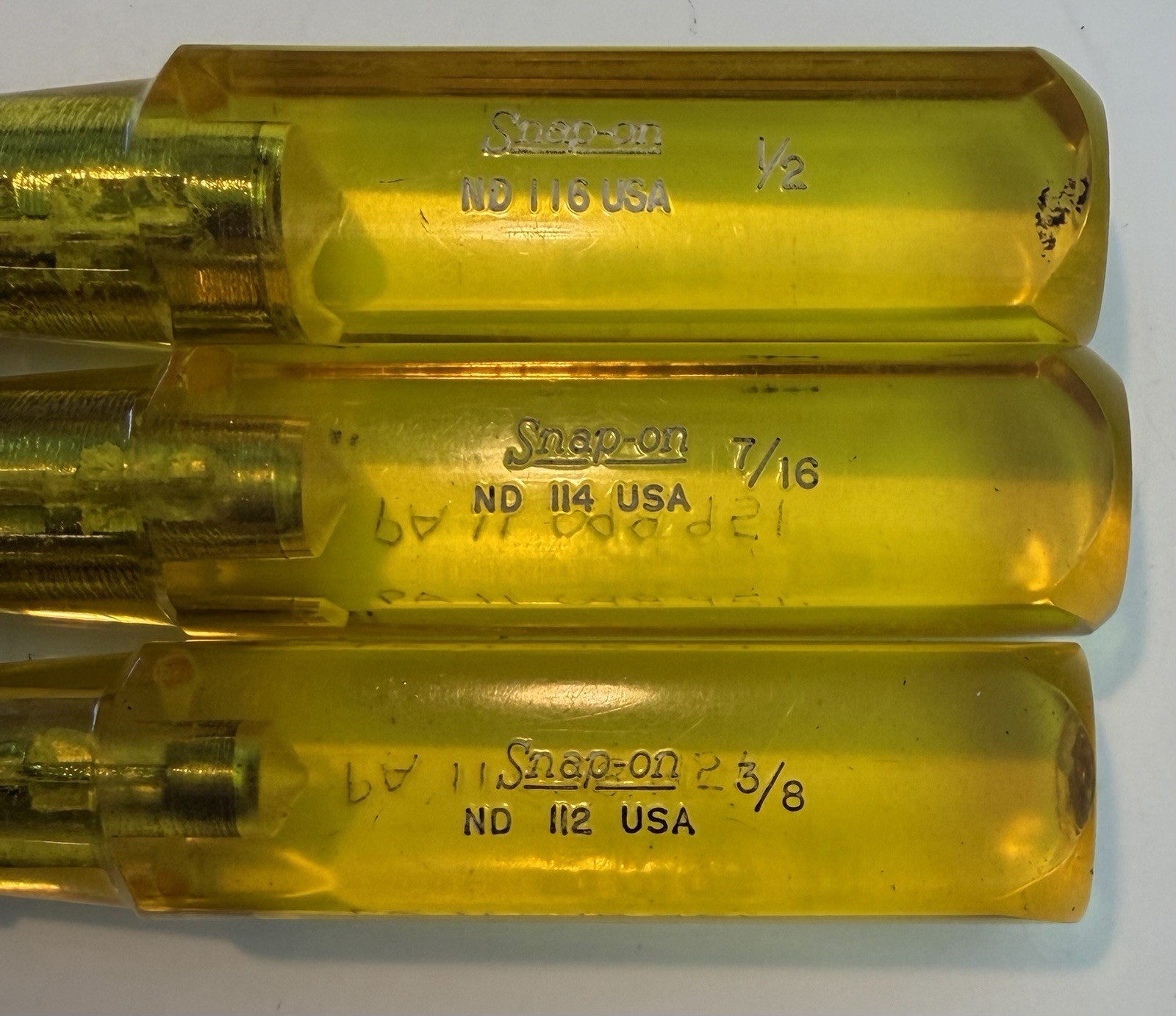 Snap-On Nut Driver Set 7 Piece Underlined Logo SAE Standard 1/4″ To 1/2″ USA