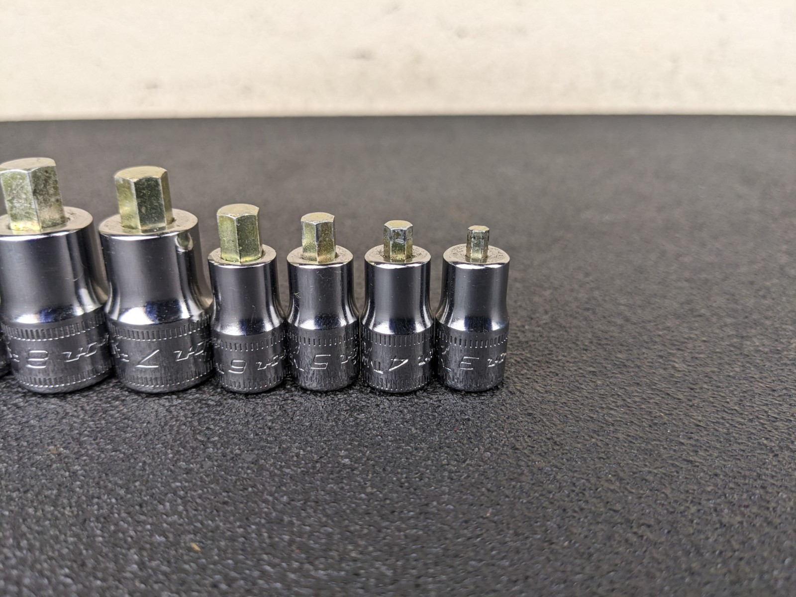 #bp503 Snap-on 1/4″ 3/8″ Drives Stubby Metric Hex Socket driver Set 208EFTAMXSY