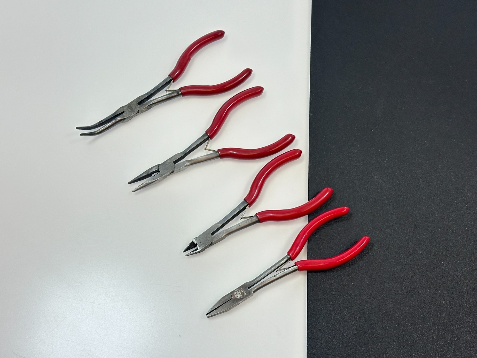 MAC Tools 4pc 6” Mini Precision Long Reach Pliers Cutters Set, Red Grip