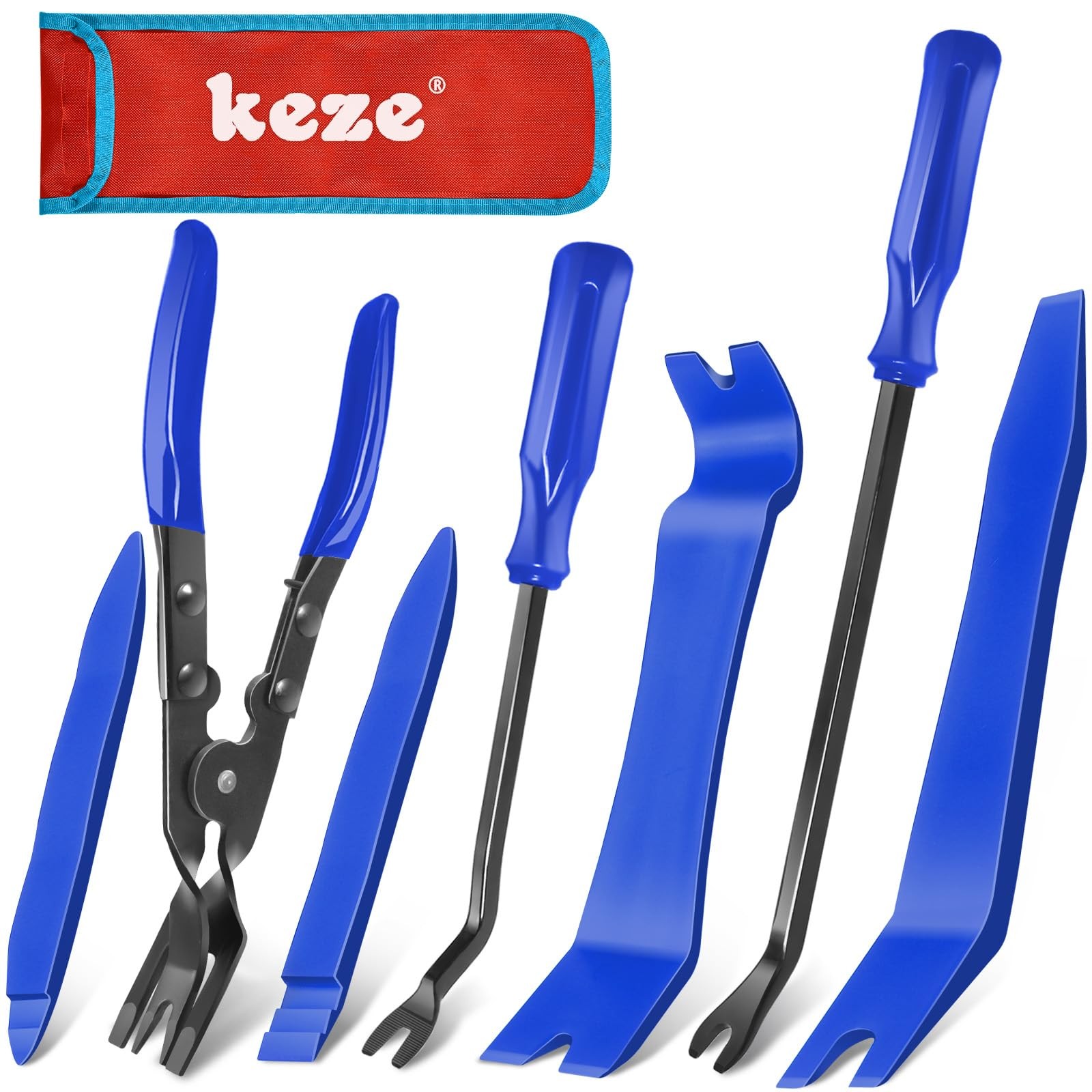 7 Pcs Auto Plastic Trim Removal Pry Tool & Clip Plier Remover Kit for Removal…