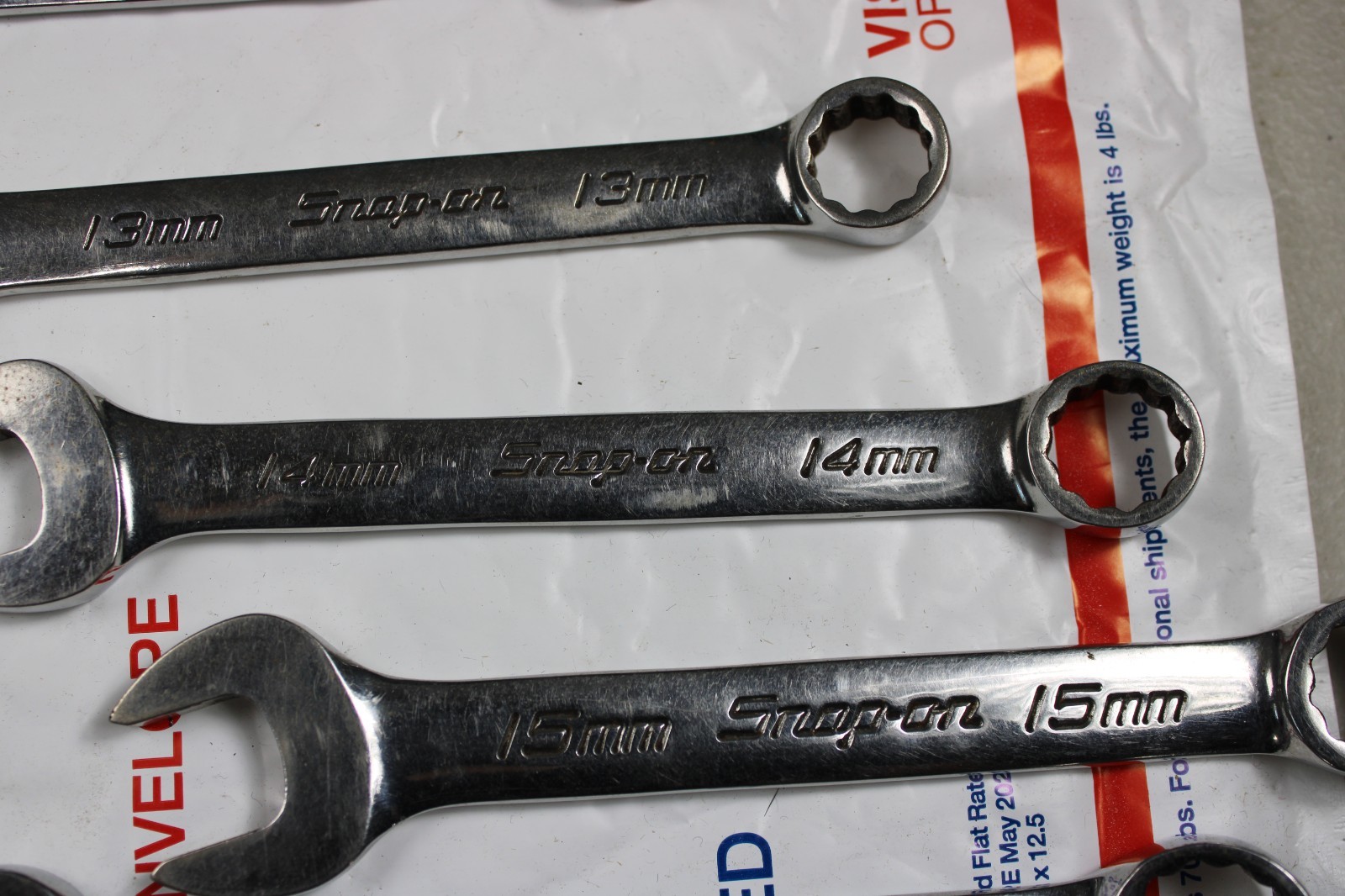 Snap On 6Pc Short Metric Combination Wrench Set Part# OEXSM710B – 10 – 17mm inco