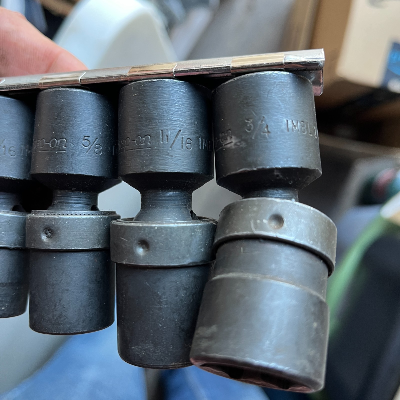 Snap-on 6pc 1/2” Drive 6pt SAE 7/16″-3/4″ Impact Swivel Socket Set IMBL140-240