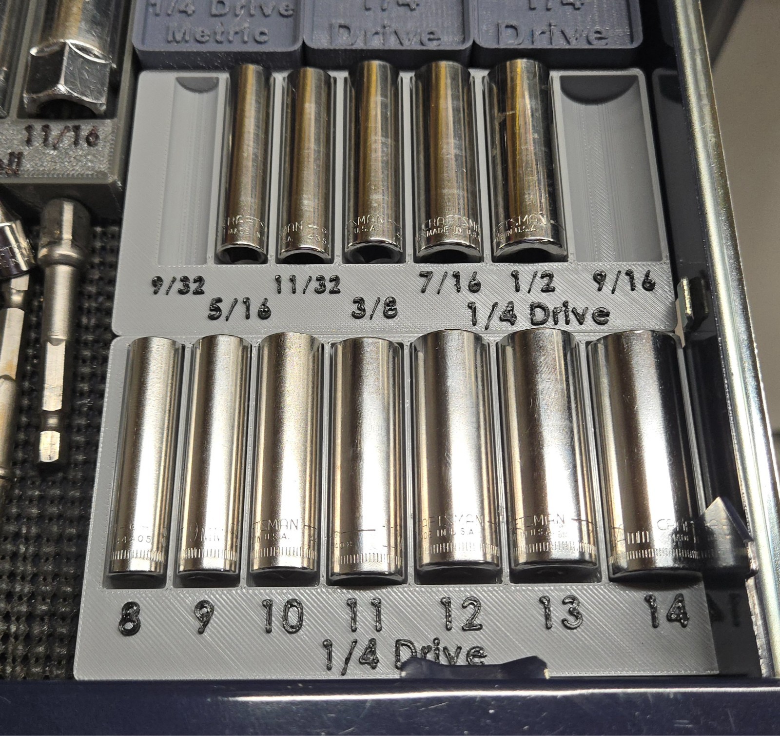 1/4″ Drive Deepwell – Socket Organizer Pack – Imperial and Metric
