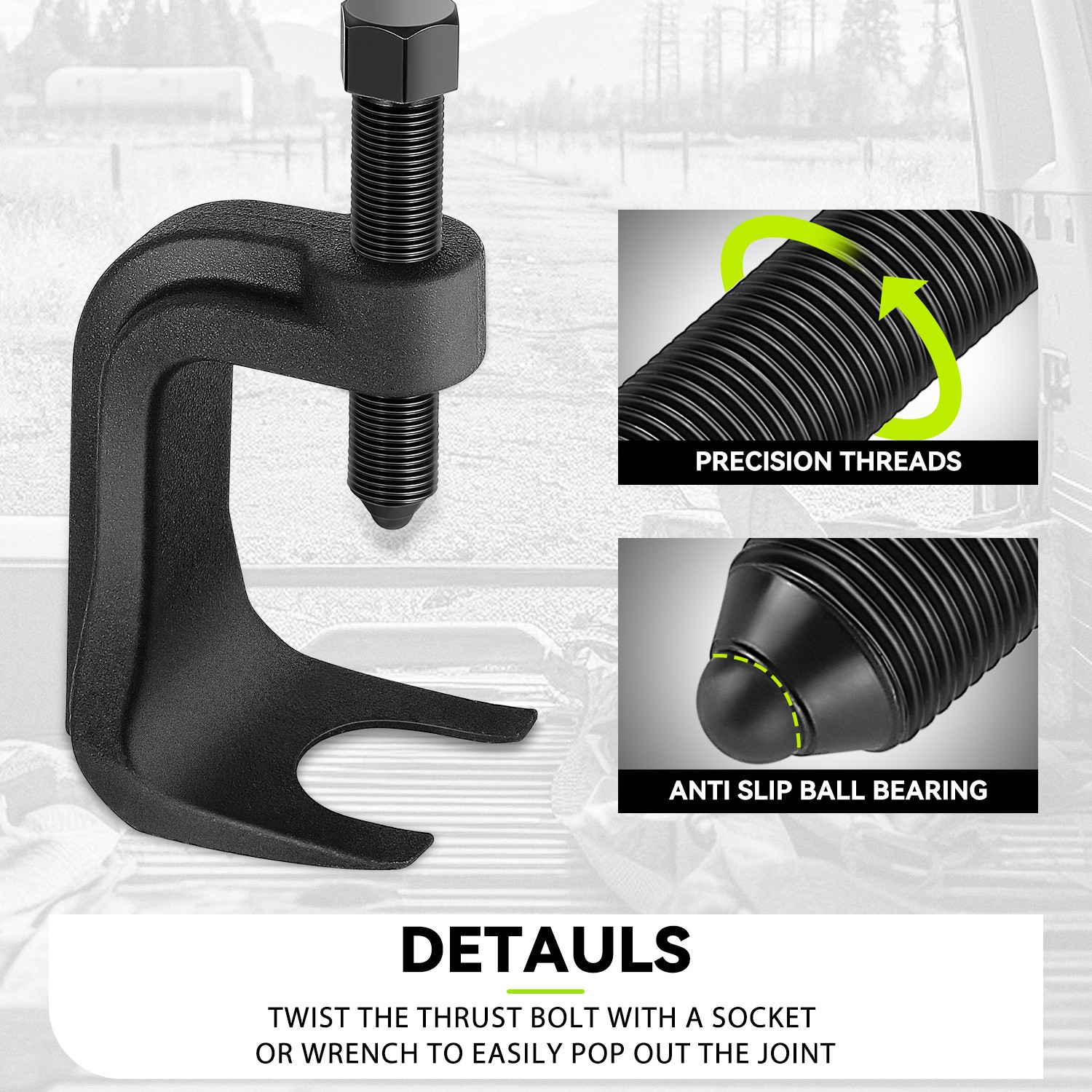 Universal Cars Trucks SUV 2-3/8 Inches Adjustable Ball Joint Removal Tool Set