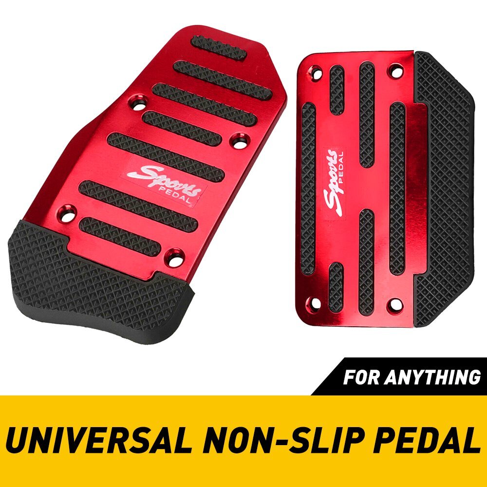 Automatic Non-Slip Gas Foot Brake Pedal Pad Cover Set Accessories Universal Red