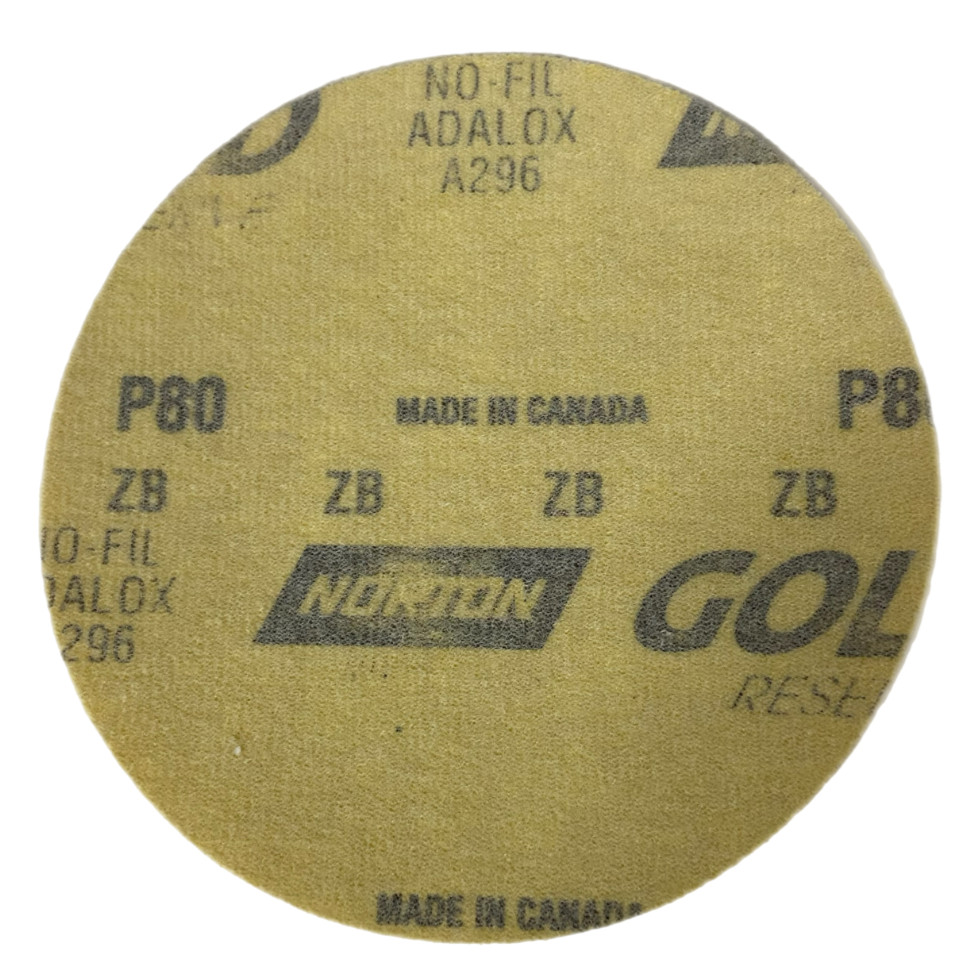 Norton 66623377539 5″ Gold Reserve A296 No-Fil Paper H&L Discs P80 Grit 100 pk