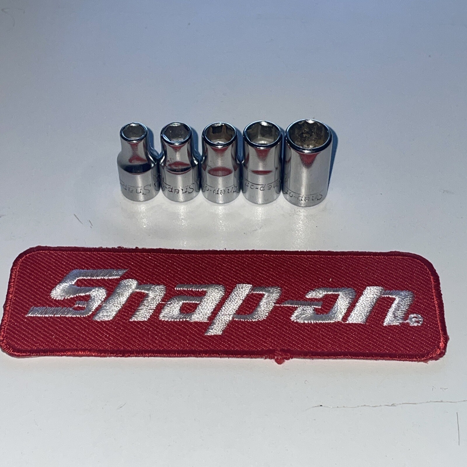 Snap-On Tools 1/4″ Drive 6 pt 12pt SAE Socket lot of 5 mv msv 3/16” – 11/32”