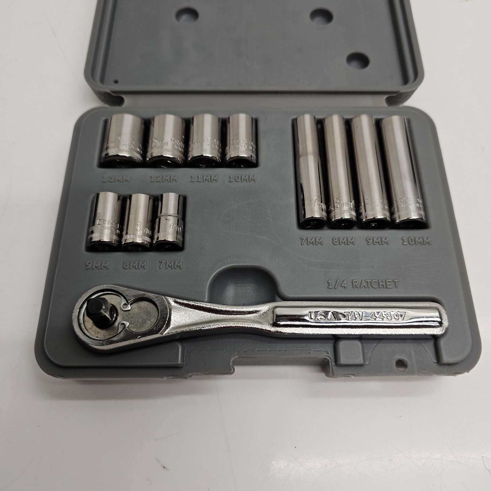 Craftsman Socket Wrench Set 44807 1/4 In Drive Metric 12 Pc USA Made
