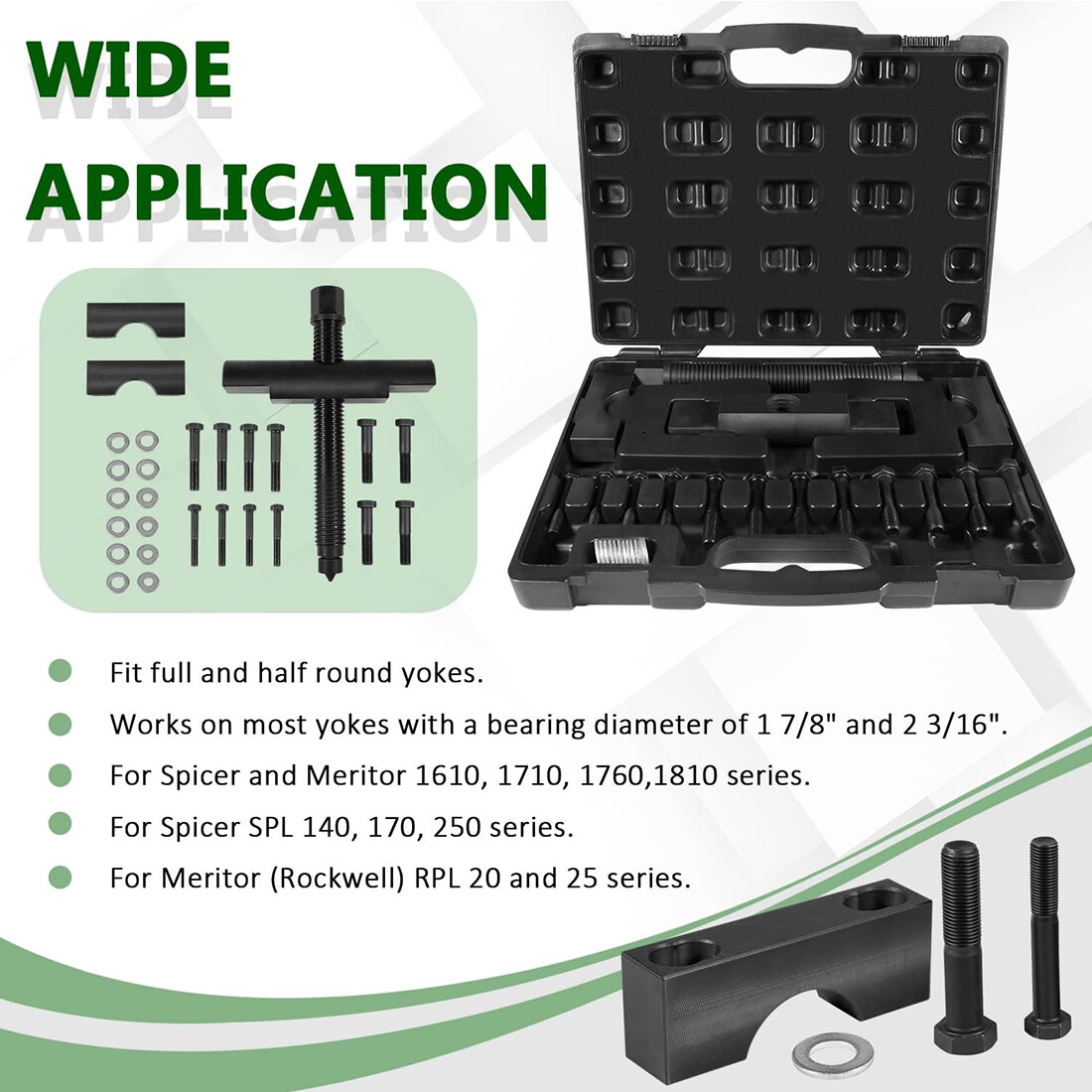 10803 Yoke Puller Semi Truck Yoke Remover Tool Kit for Class 6-8 Truck 3/4 inch