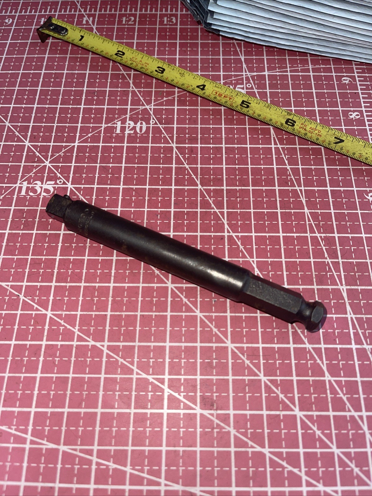 PROTO USA 7113 3/8 Drive Pin Lock Power Adapter Socket 7/16 Hex 5” Long Exten