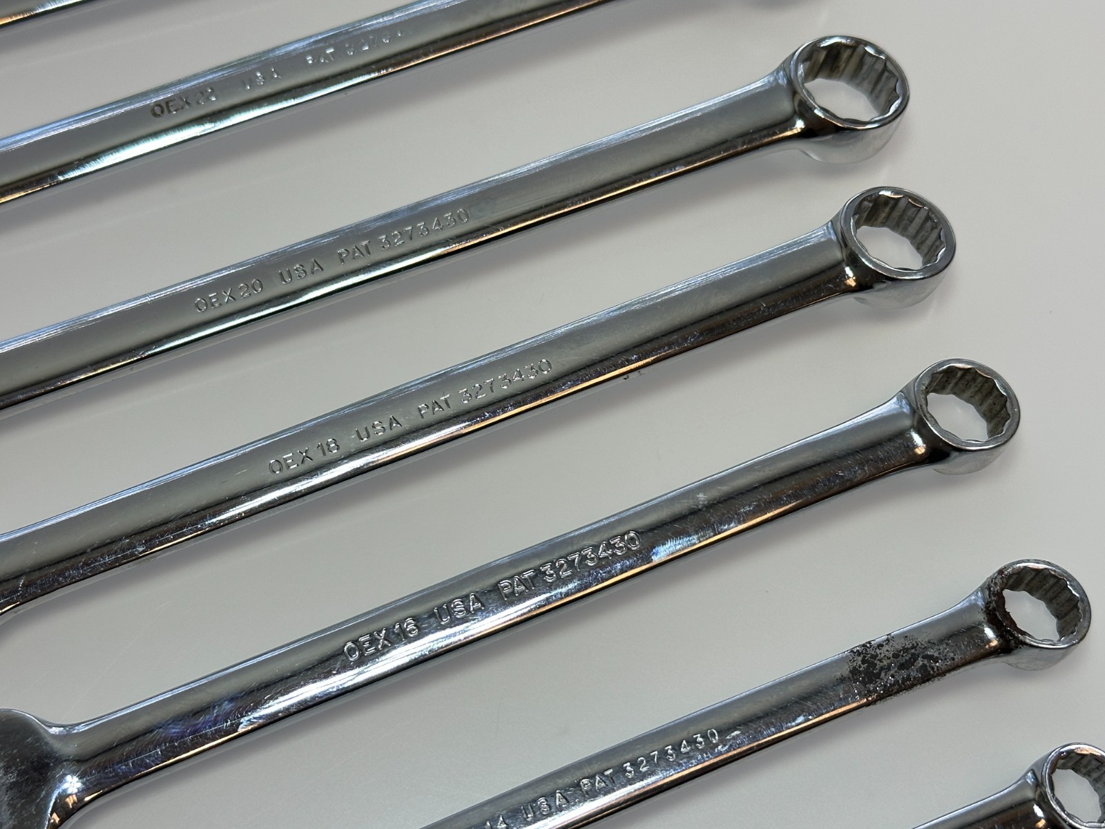 🇺🇸 Snap On Tools USA 7pc 12-Point SAE Combination Wrench Set (3/8–3/4″) OEX707